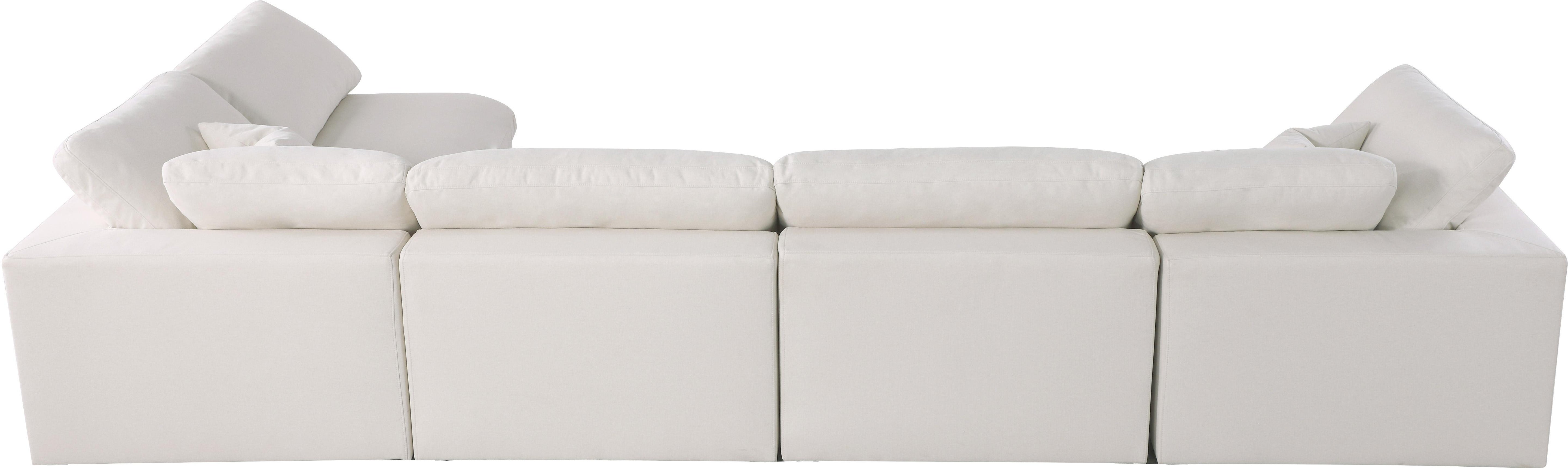 Plush Cream Velvet Standard Cloud Modular Sectional - Luxury Home Furniture (MI)
