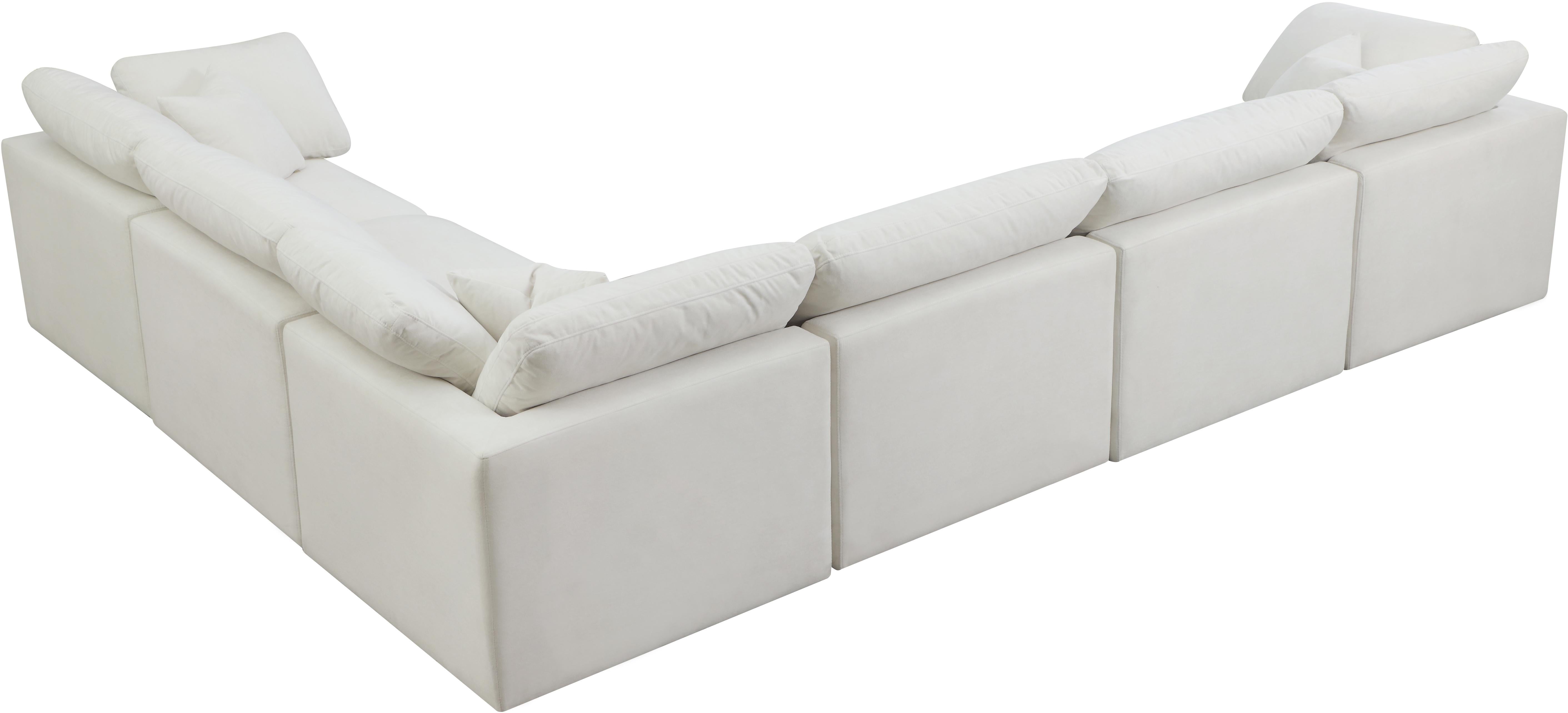 Plush Cream Velvet Standard Cloud Modular Sectional - Luxury Home Furniture (MI)