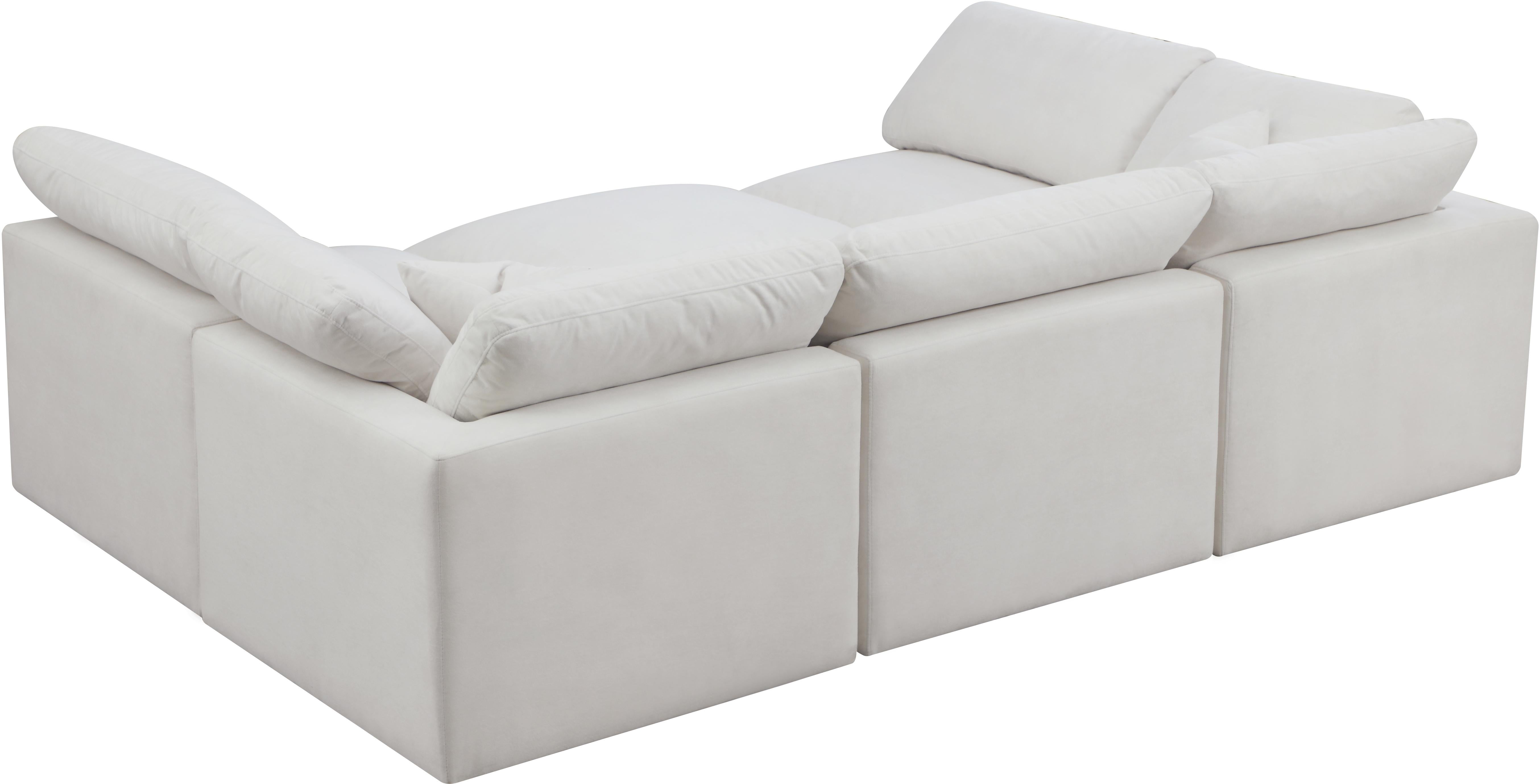 Plush Cream Velvet Standard Cloud Modular Sectional - Luxury Home Furniture (MI)