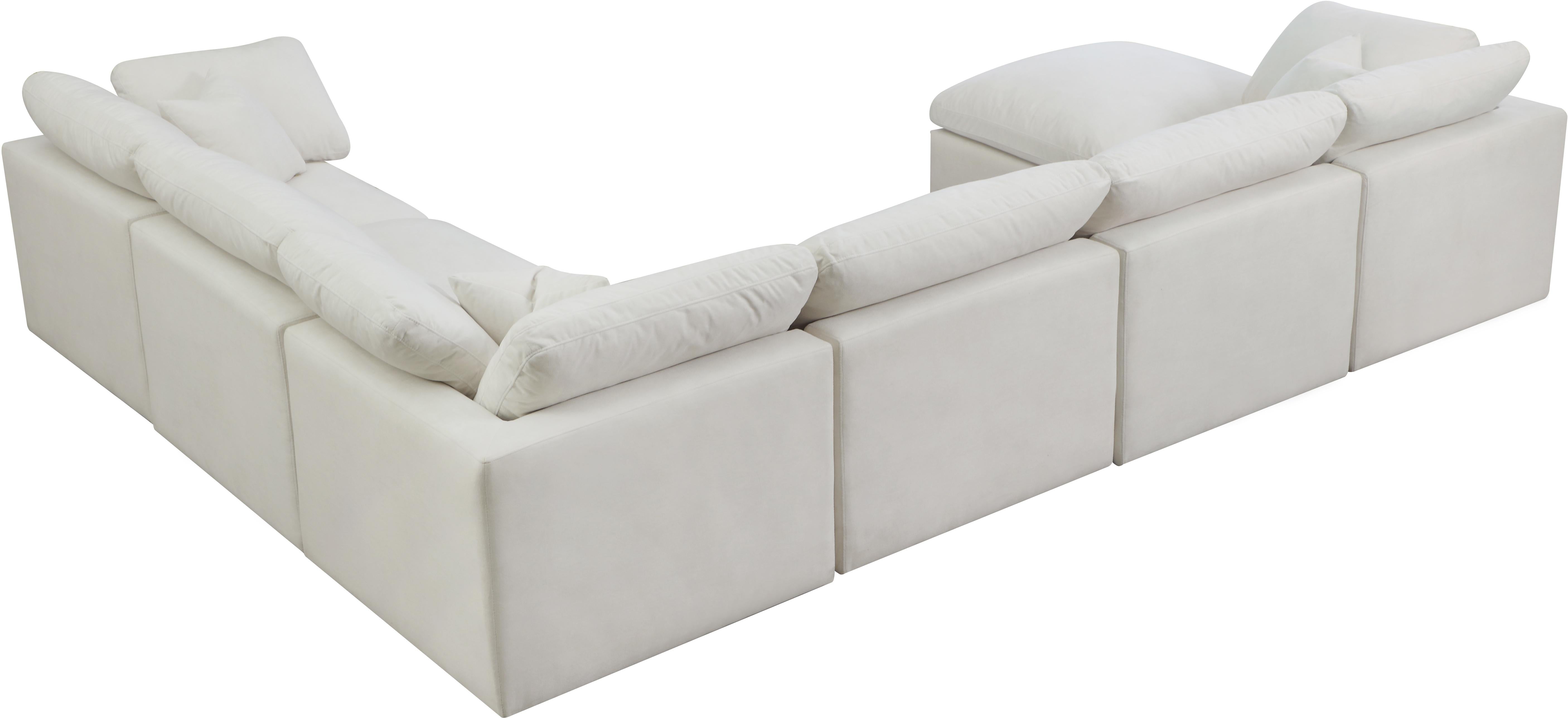 Plush Cream Velvet Standard Cloud Modular Sectional - Luxury Home Furniture (MI)