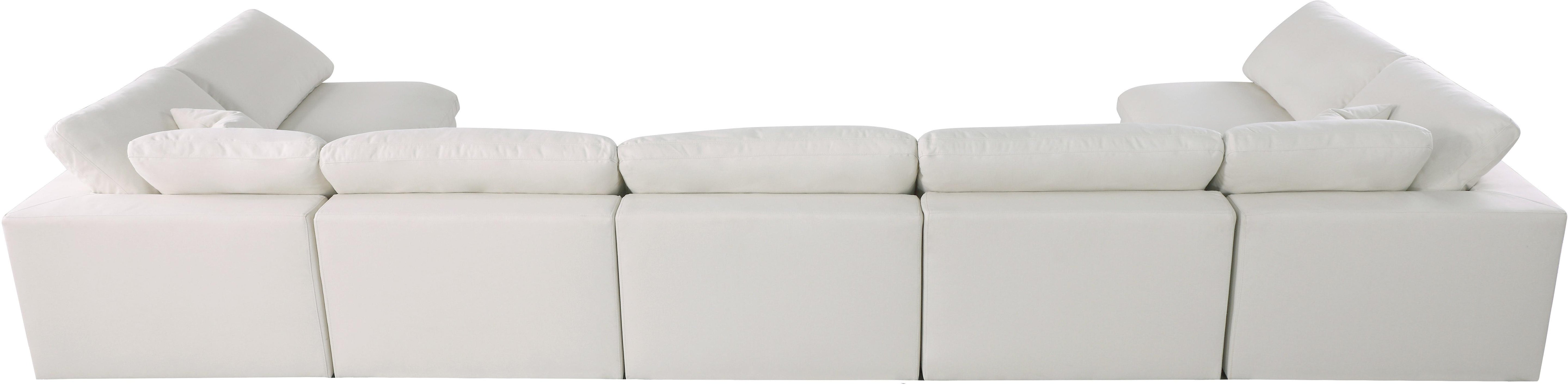 Plush Cream Velvet Standard Cloud Modular Sectional - Luxury Home Furniture (MI)