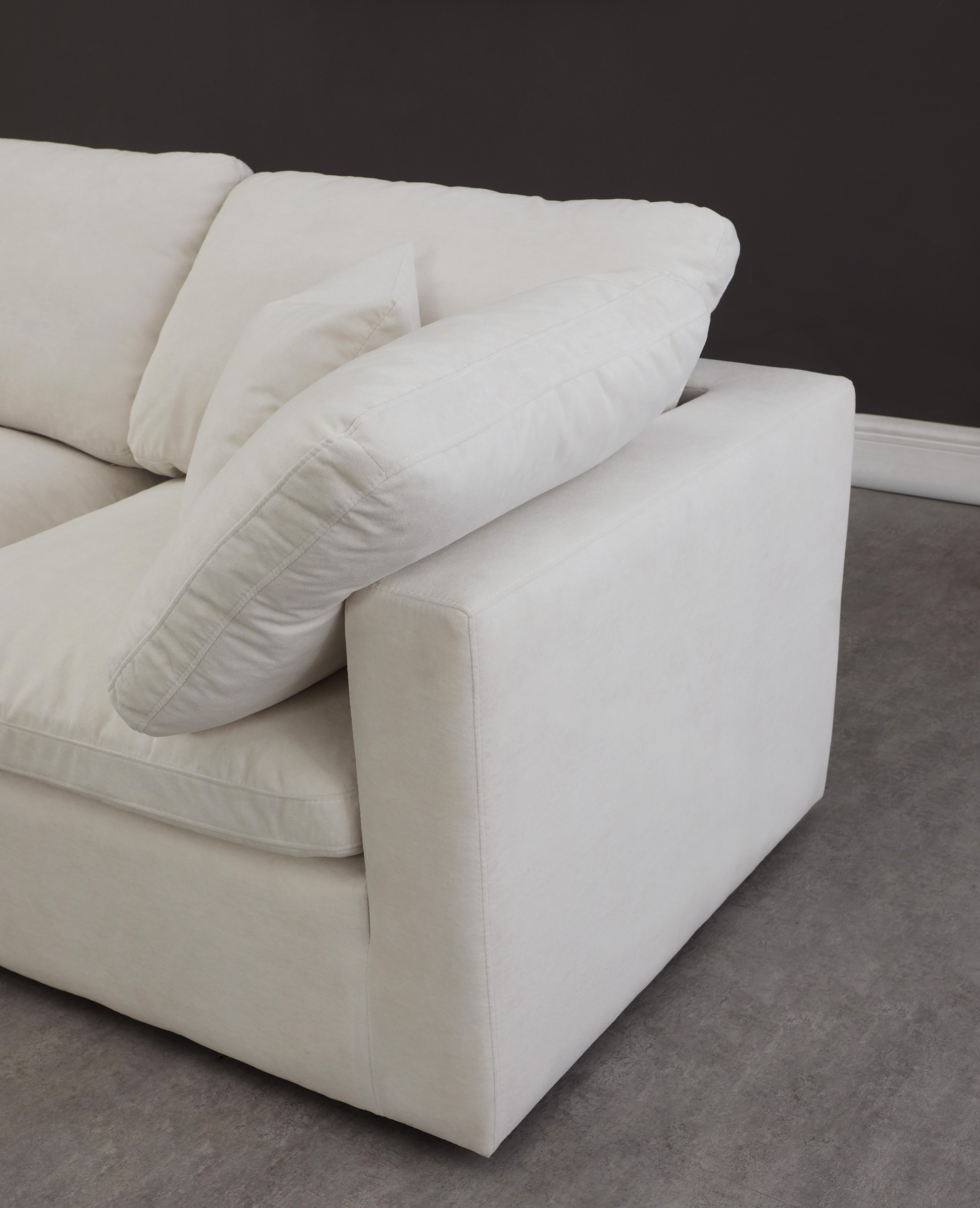 Plush Cream Velvet Standard Cloud Modular Sofa - Luxury Home Furniture (MI)