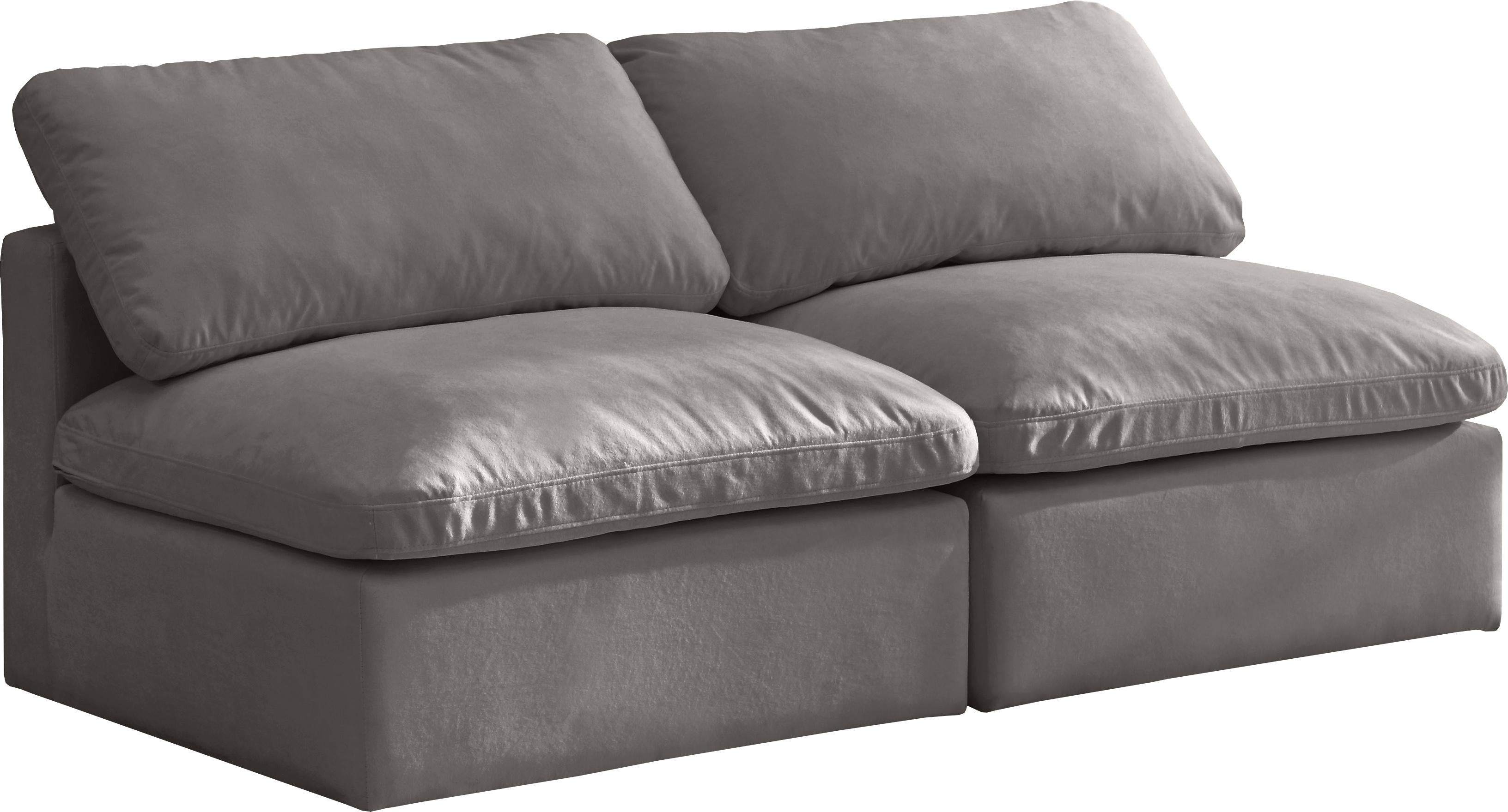 Plush Grey Velvet Standard Cloud Modular Sofa - Luxury Home Furniture (MI)