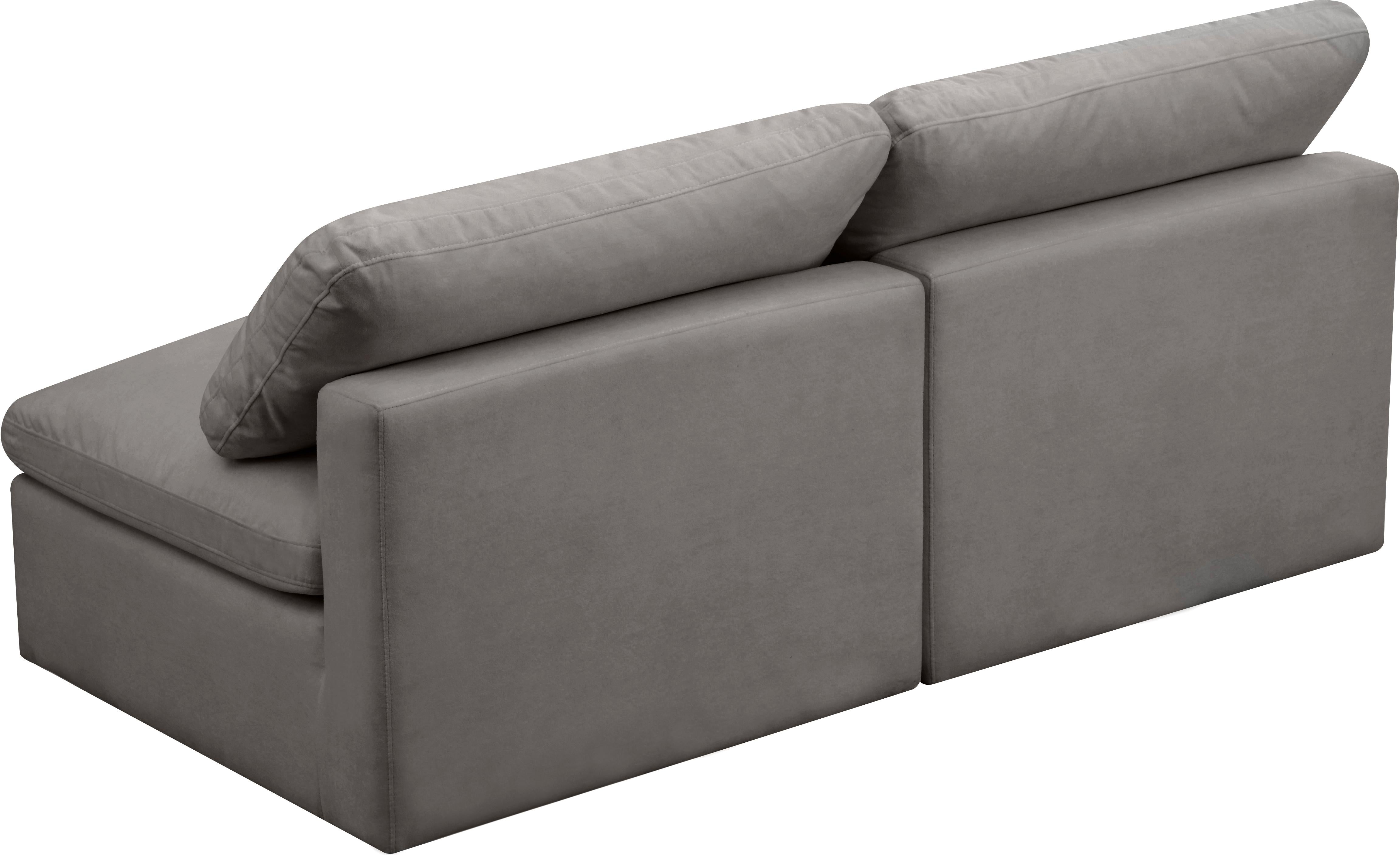 Plush Grey Velvet Standard Cloud Modular Sofa - Luxury Home Furniture (MI)