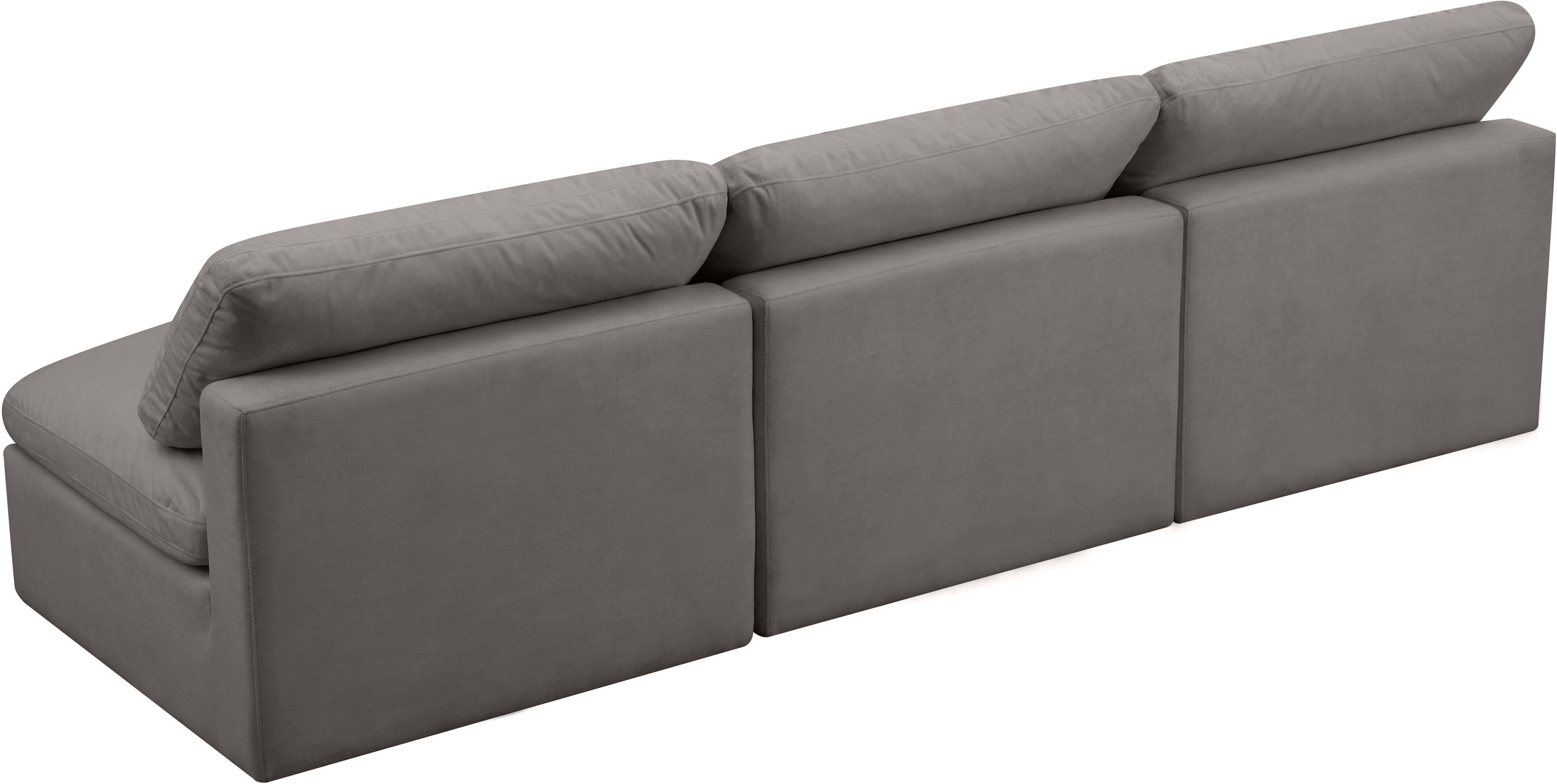 Plush Grey Velvet Standard Cloud Modular Sofa - Luxury Home Furniture (MI)