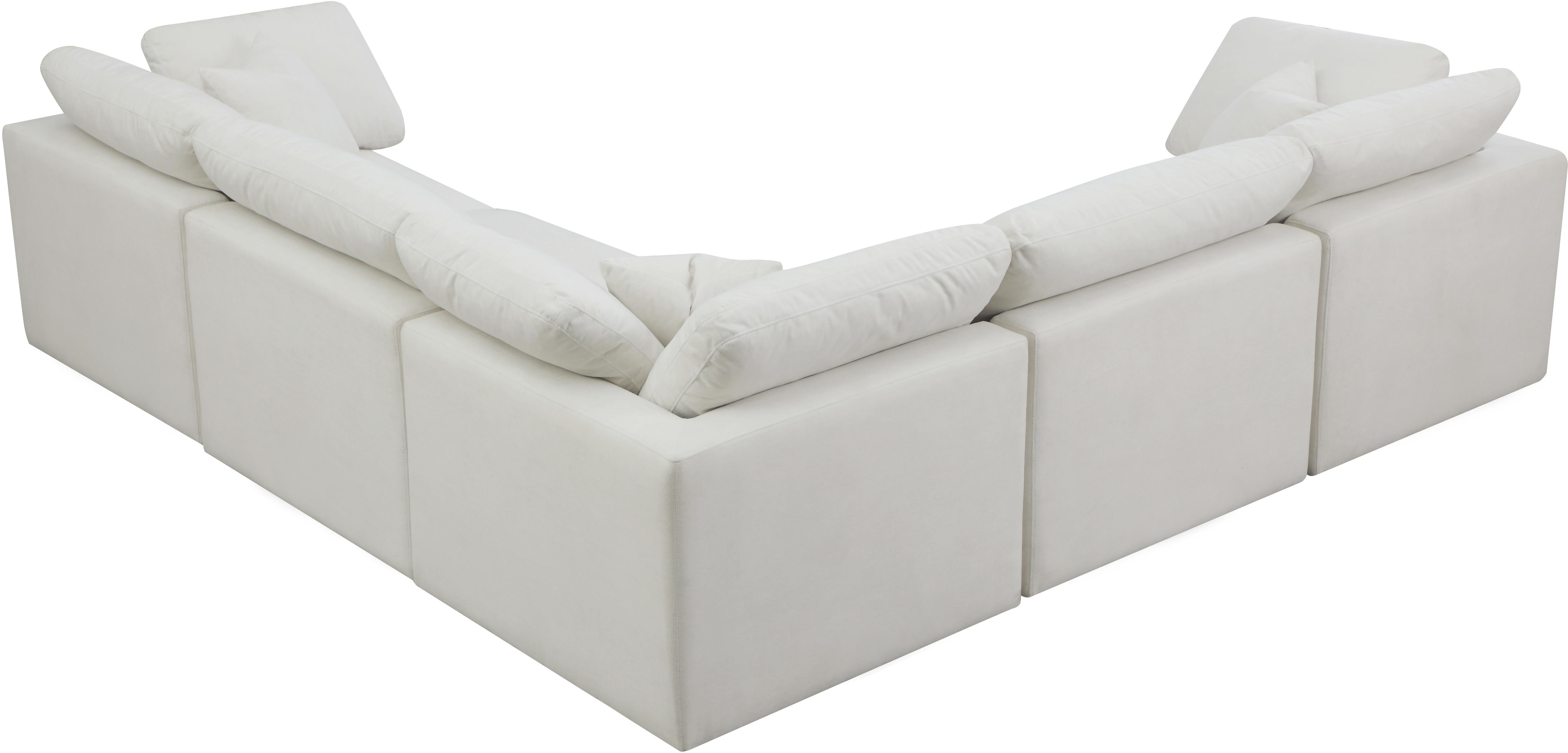 Plush Cream Velvet Standard Cloud Modular Sectional - Luxury Home Furniture (MI)
