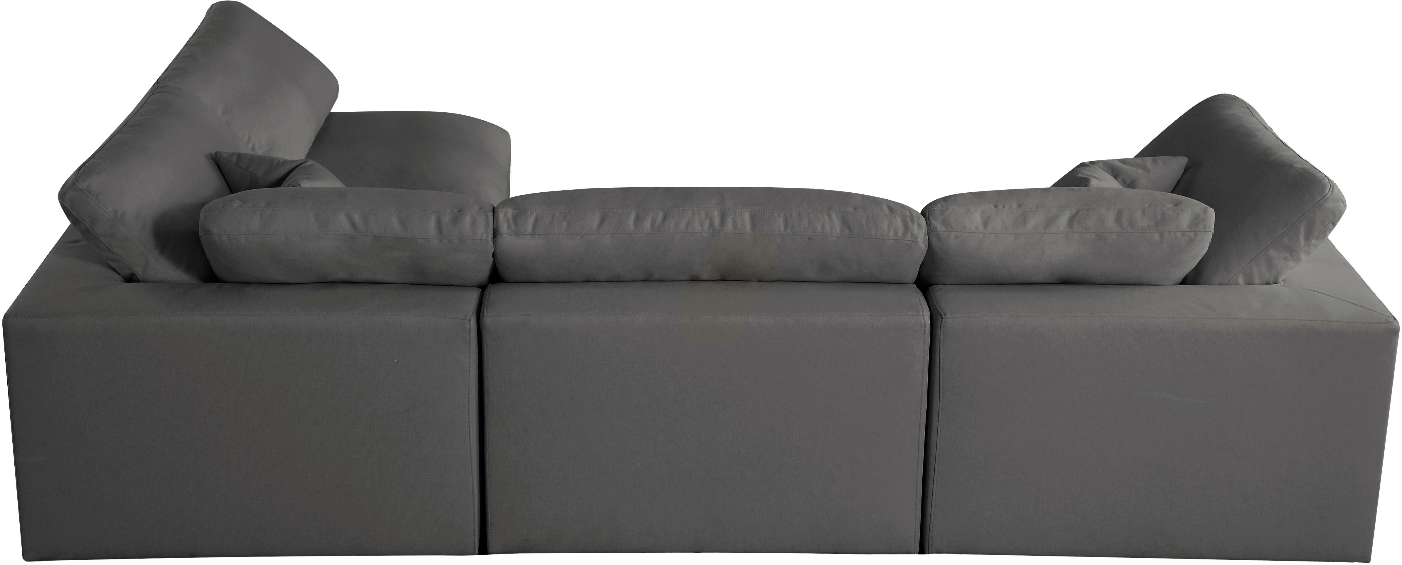 Plush Grey Velvet Standard Cloud Modular Sectional - Luxury Home Furniture (MI)