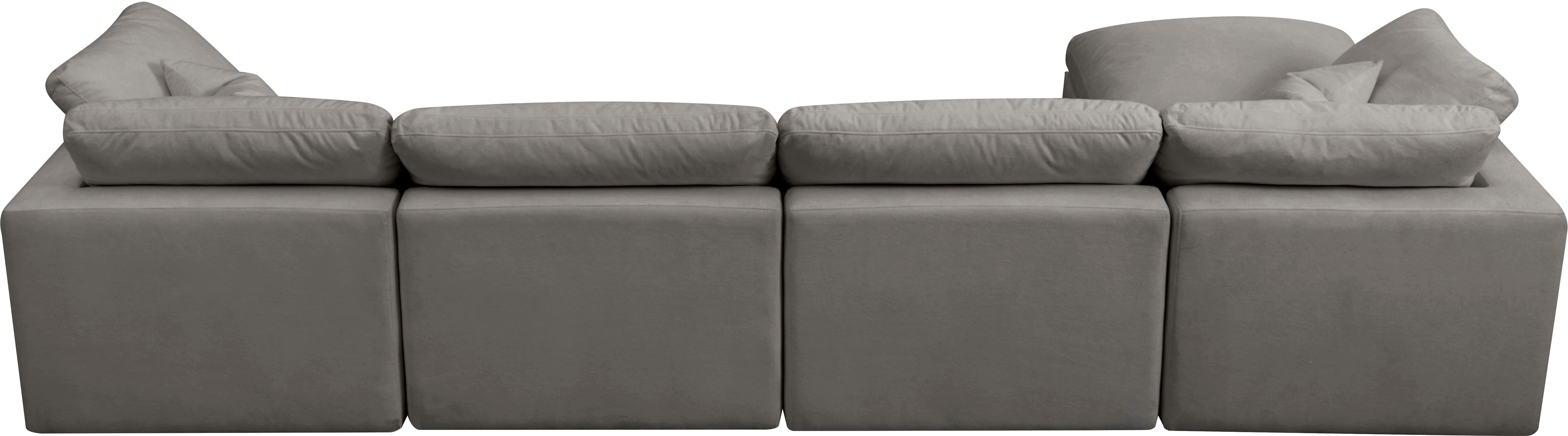 Plush Grey Velvet Standard Cloud Modular Sectional - Luxury Home Furniture (MI)
