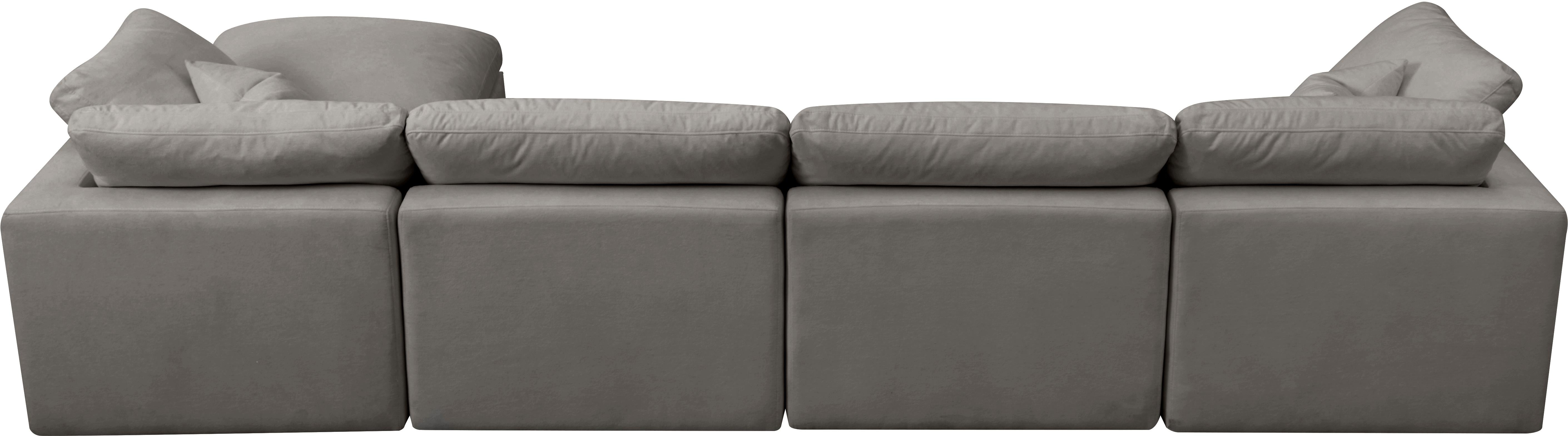Plush Grey Velvet Standard Cloud Modular Sectional - Luxury Home Furniture (MI)