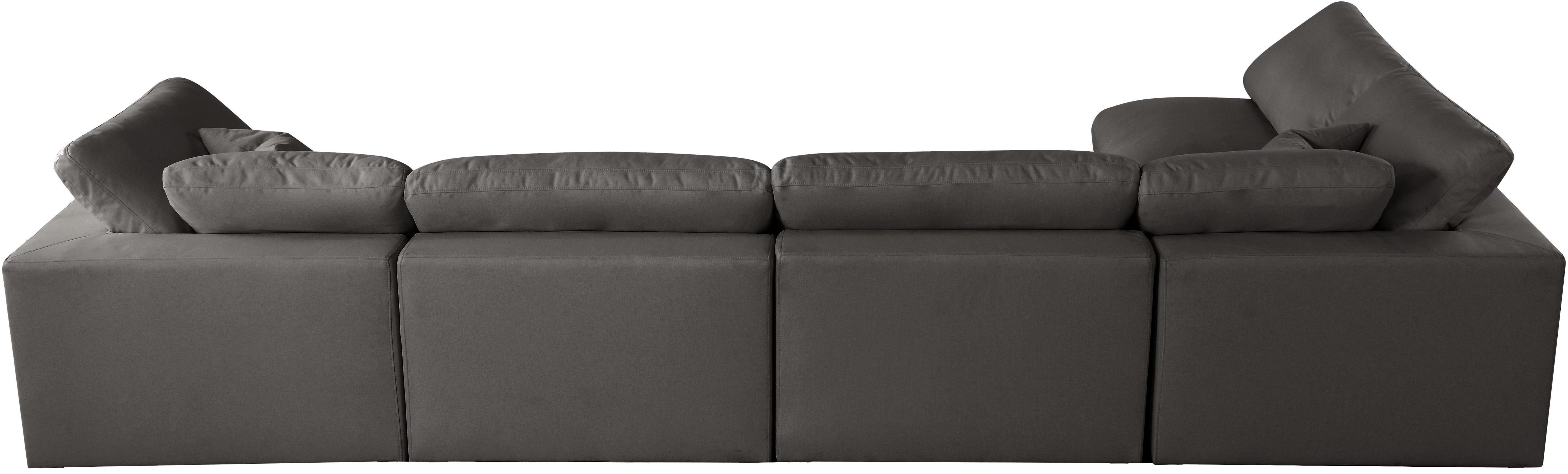 Plush Grey Velvet Standard Cloud Modular Sectional - Luxury Home Furniture (MI)