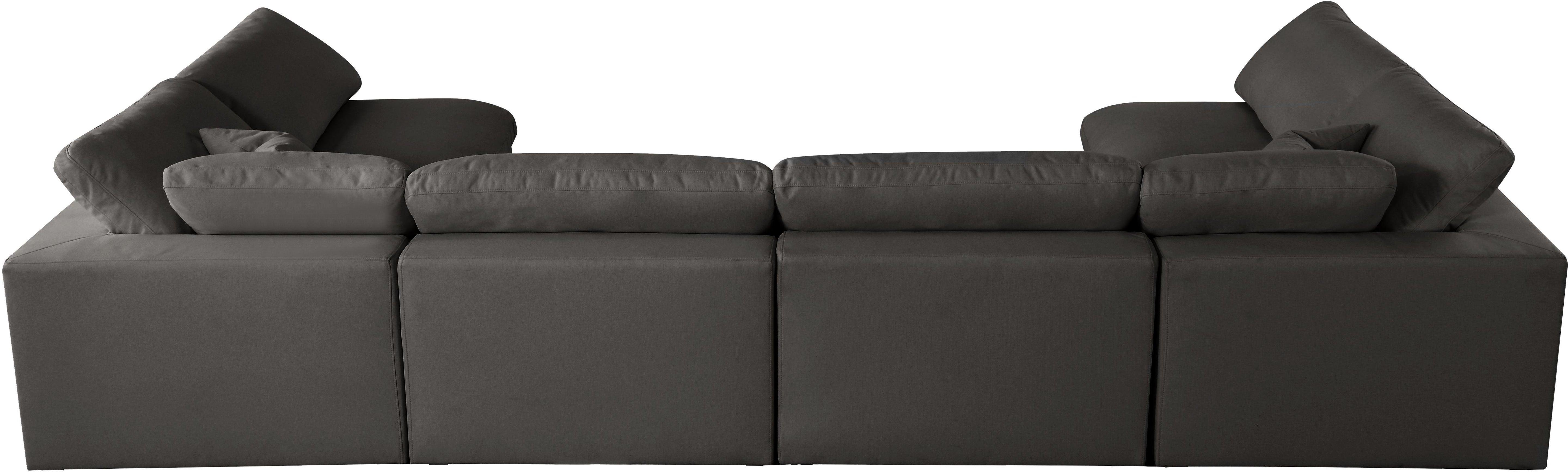 Plush Grey Velvet Standard Cloud Modular Sectional - Luxury Home Furniture (MI)