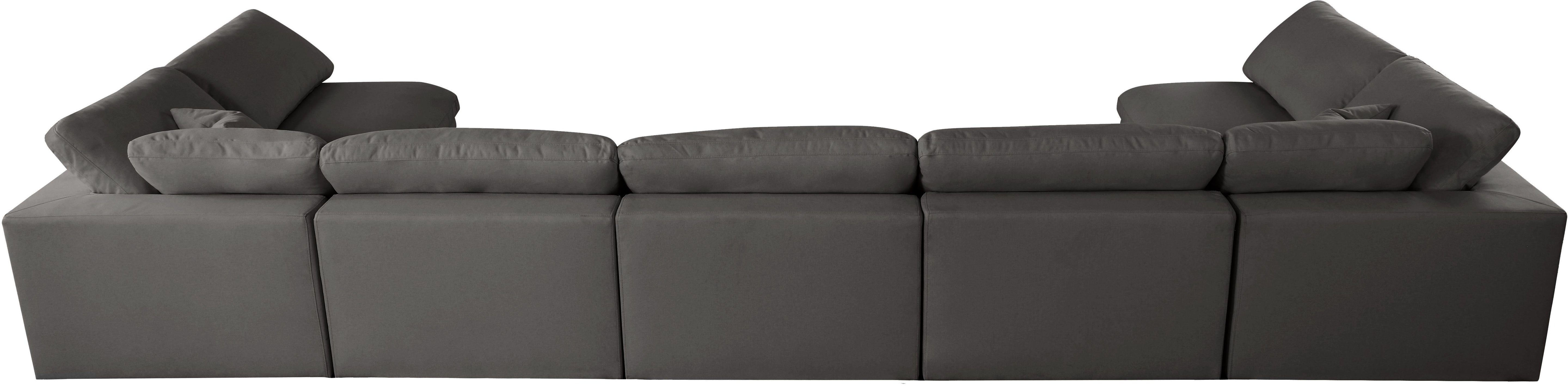 Plush Grey Velvet Standard Cloud Modular Sectional - Luxury Home Furniture (MI)