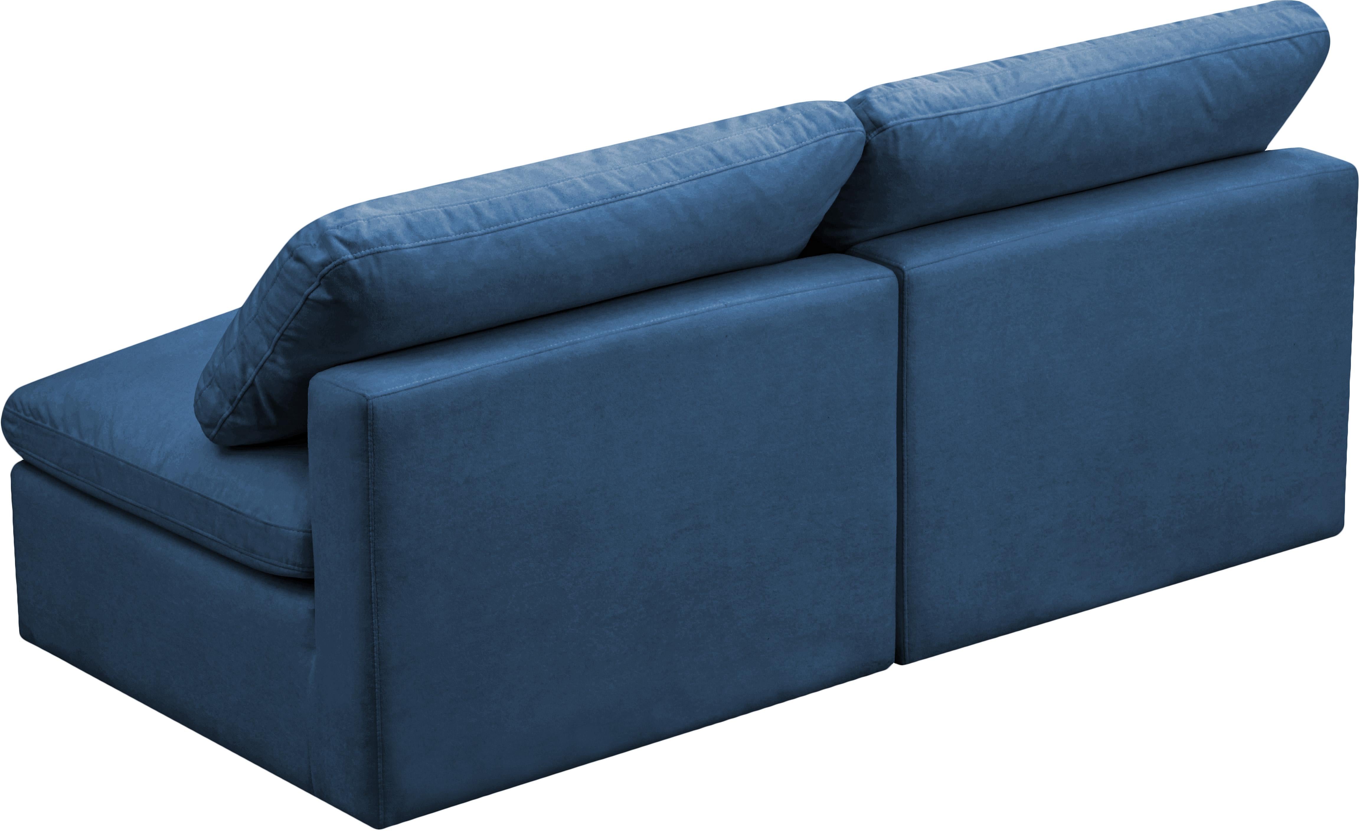Plush Navy Velvet Standard Cloud Modular Sofa - Luxury Home Furniture (MI)