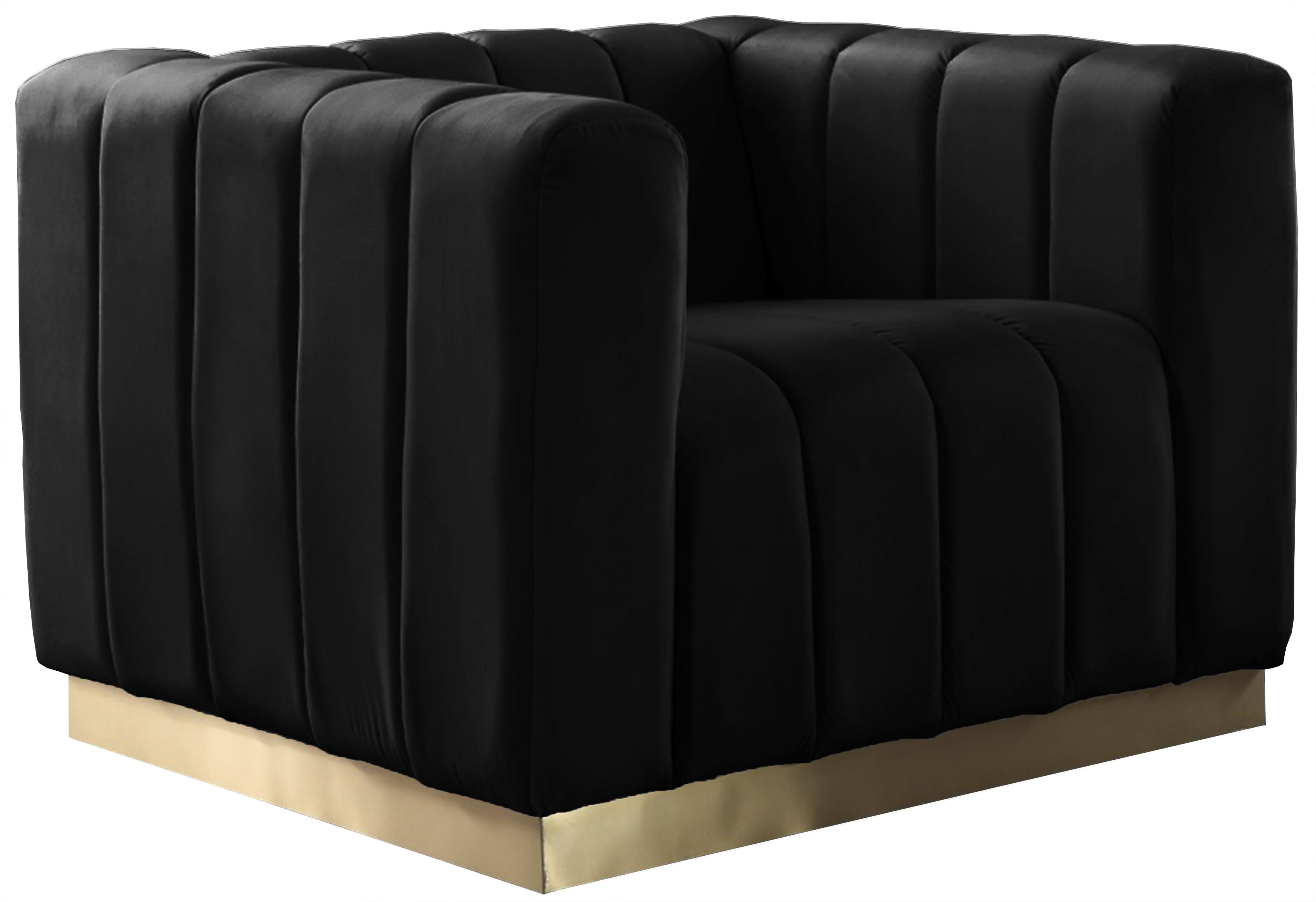 Marlon Black Velvet Chair - Luxury Home Furniture (MI)