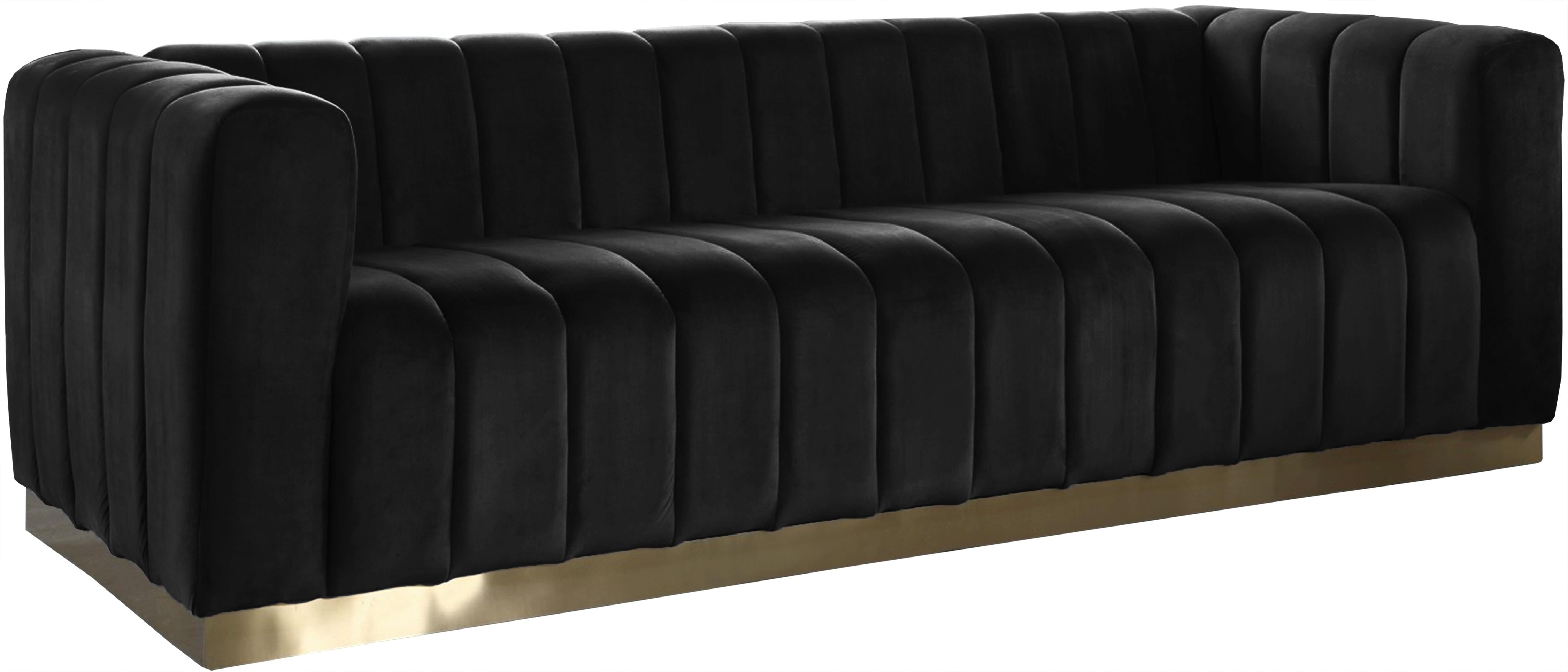 Marlon Black Velvet Sofa - Luxury Home Furniture (MI)
