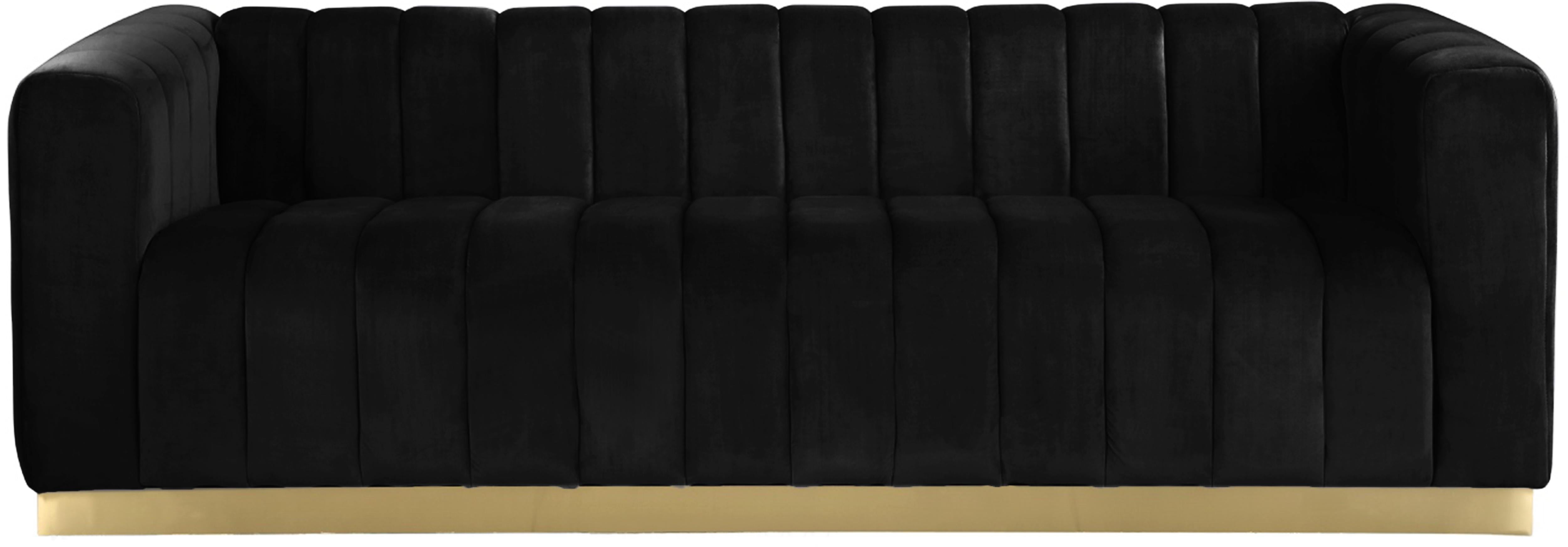Marlon Black Velvet Sofa - Luxury Home Furniture (MI)