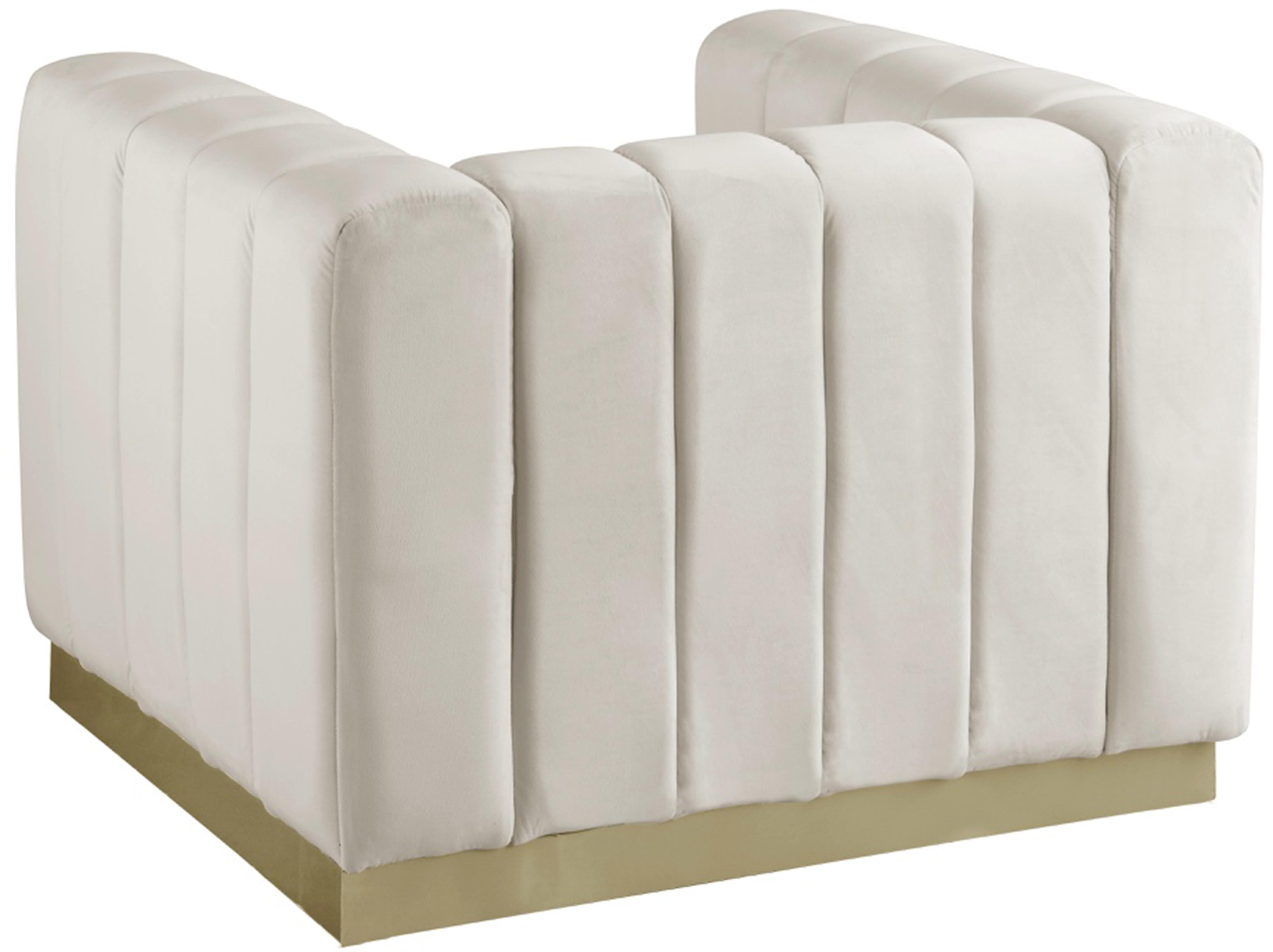 Marlon Cream Velvet Chair - Luxury Home Furniture (MI)