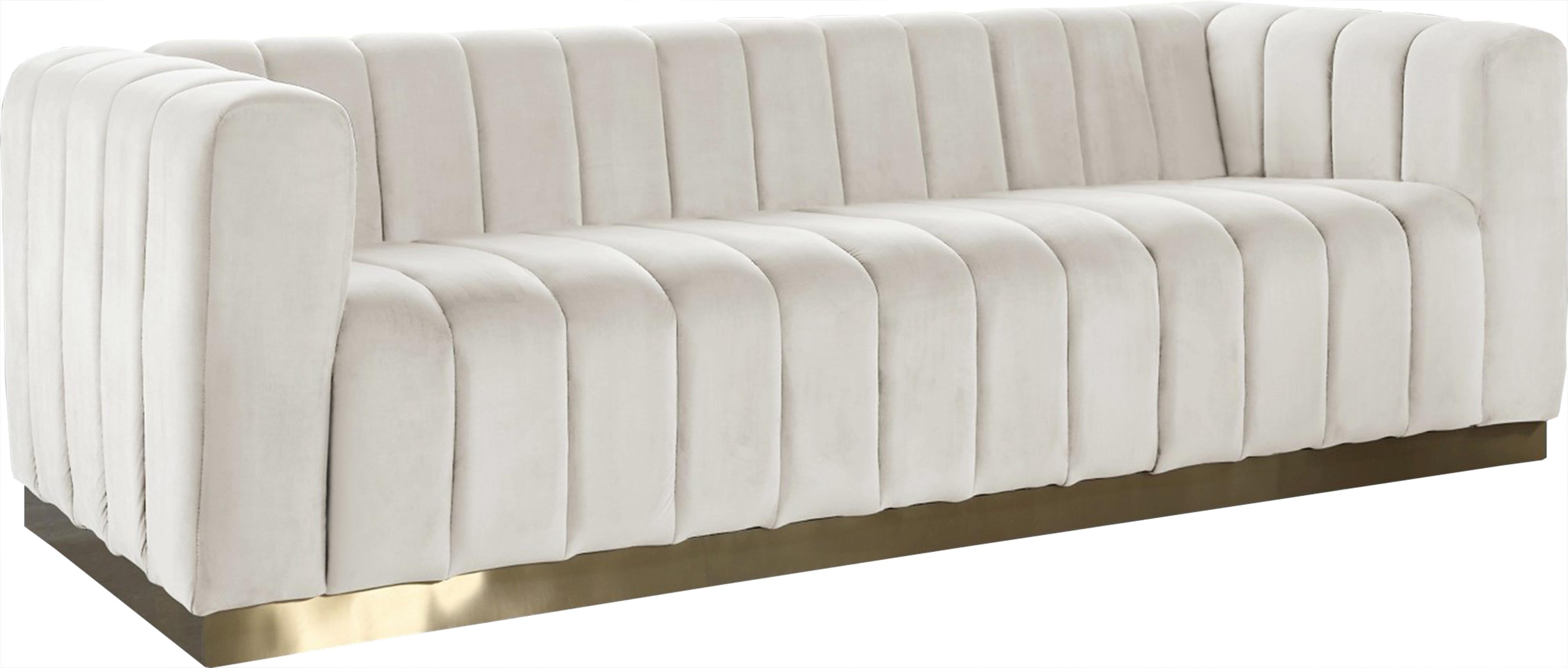 Marlon Cream Velvet Sofa - Luxury Home Furniture (MI)