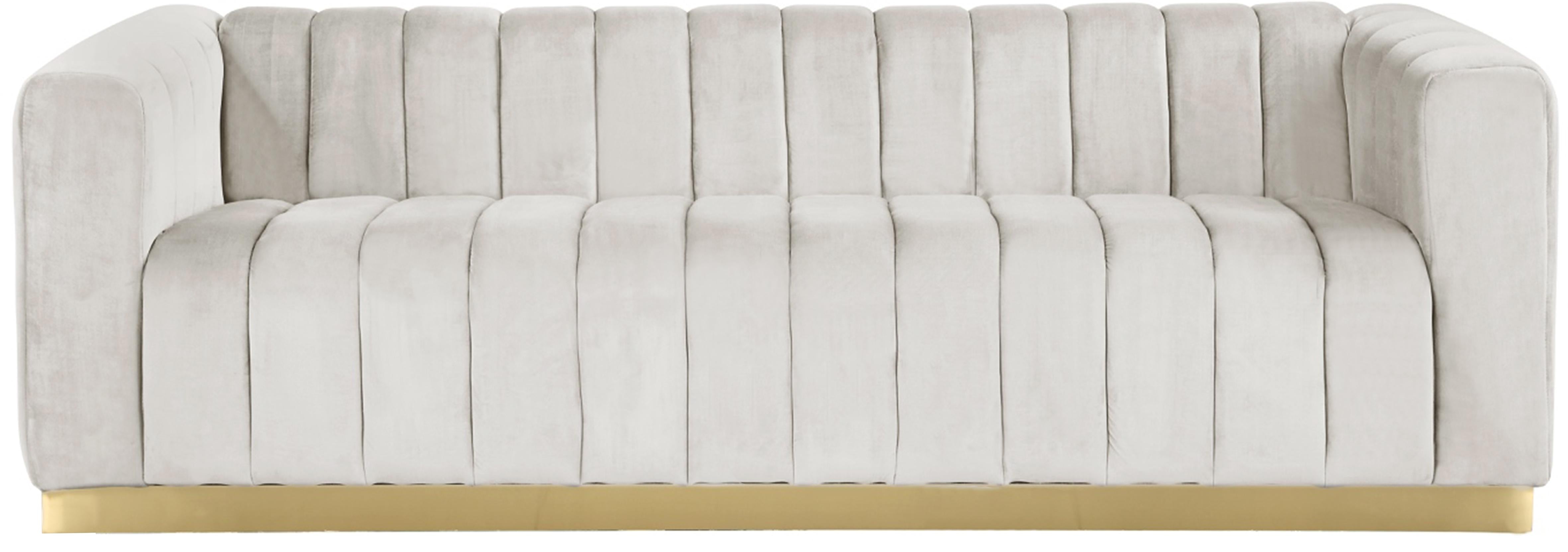 Marlon Cream Velvet Sofa - Luxury Home Furniture (MI)