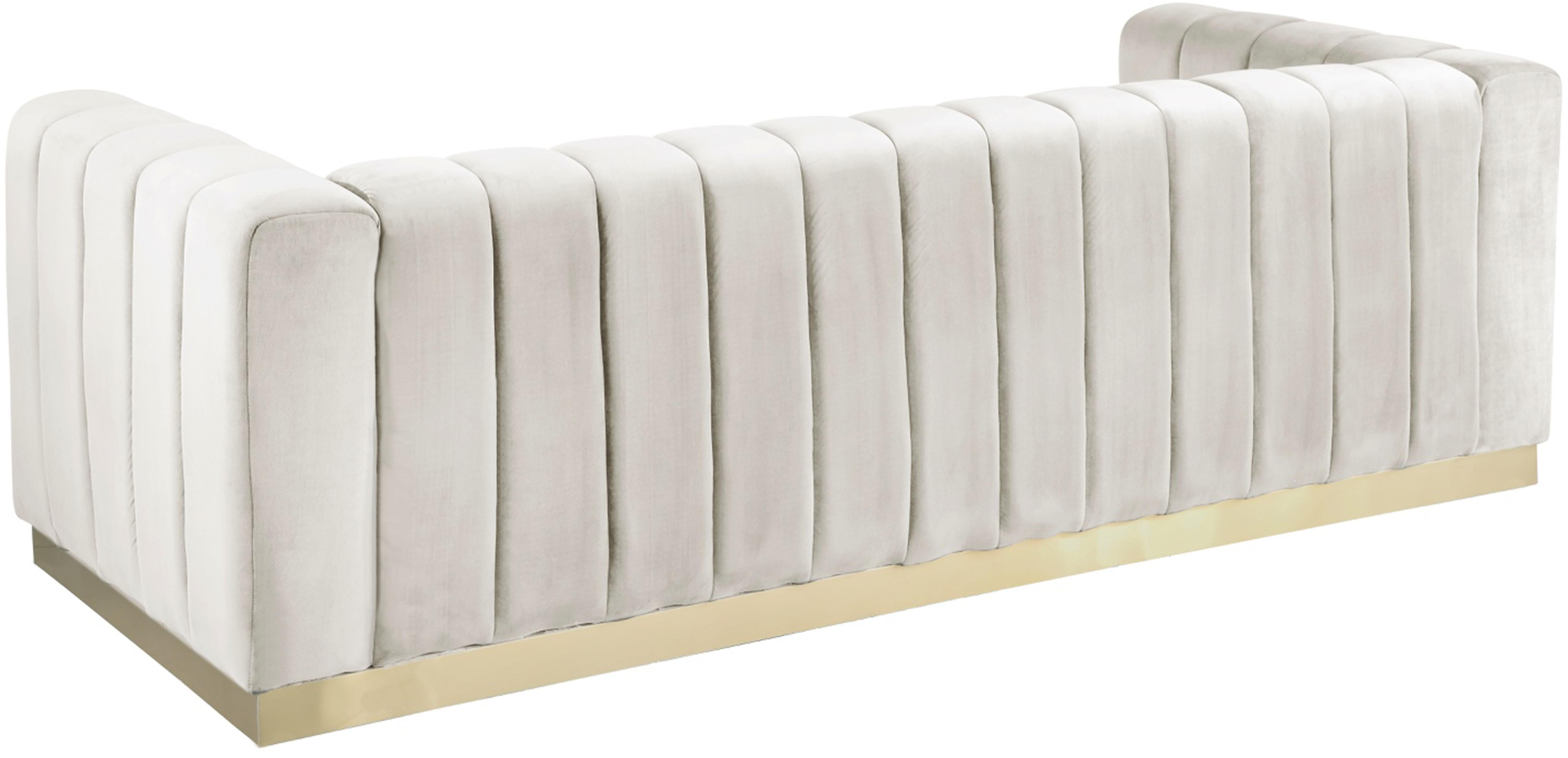 Marlon Cream Velvet Sofa - Luxury Home Furniture (MI)