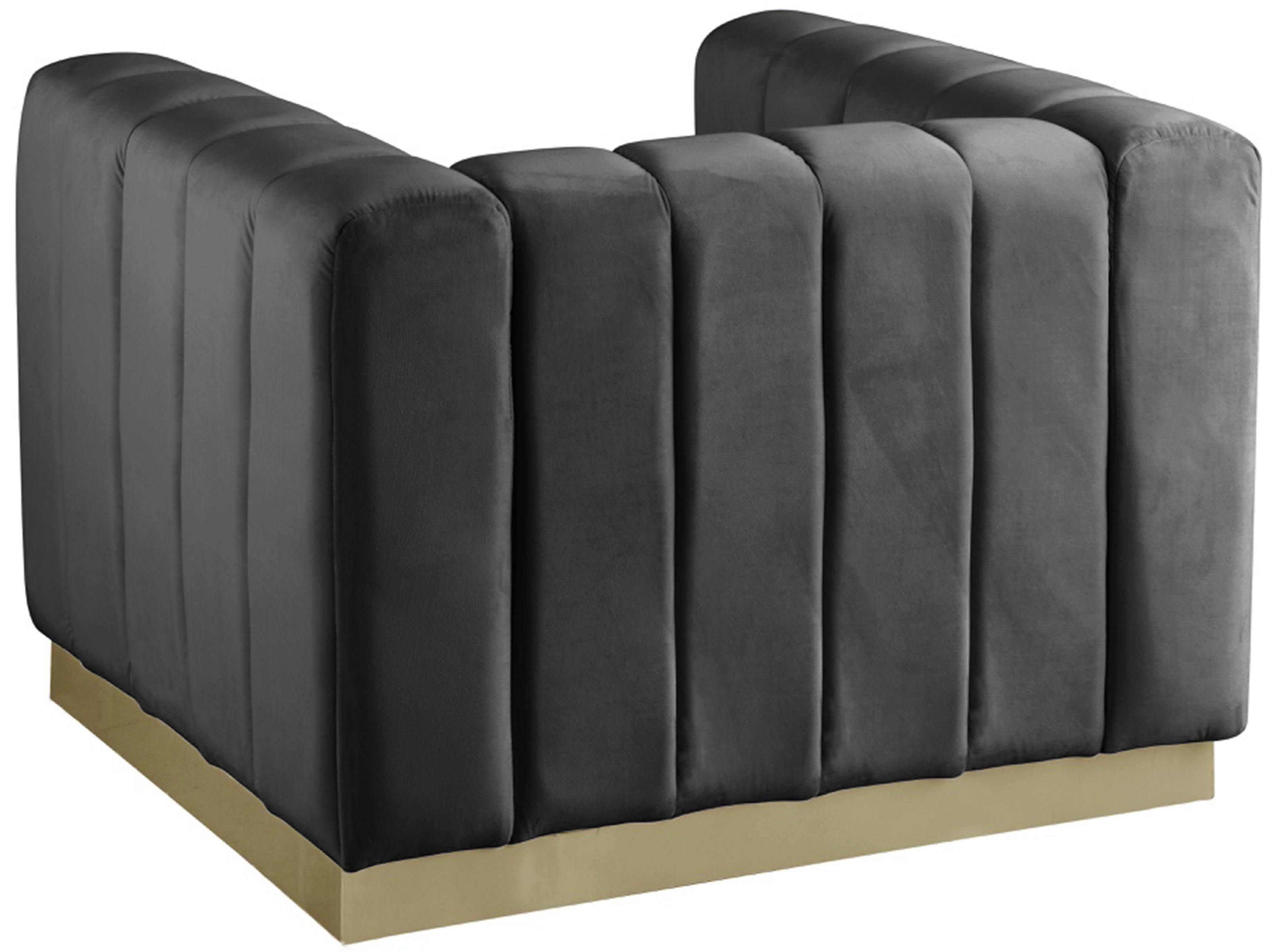 Marlon Grey Velvet Chair - Luxury Home Furniture (MI)
