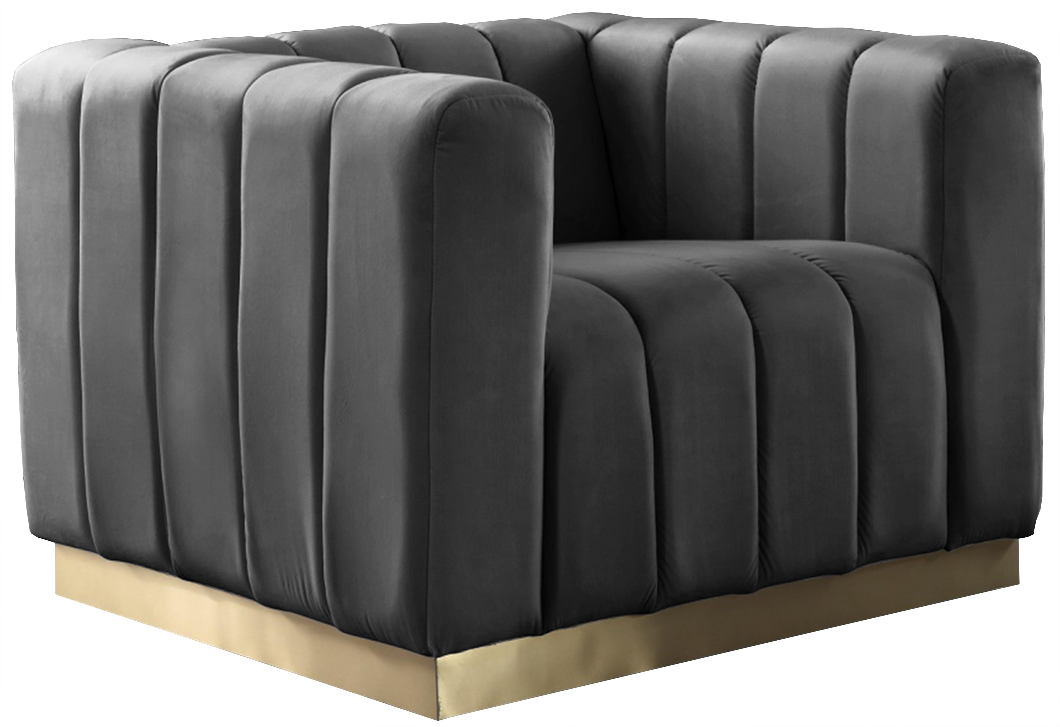 Marlon Grey Velvet Chair - Luxury Home Furniture (MI)