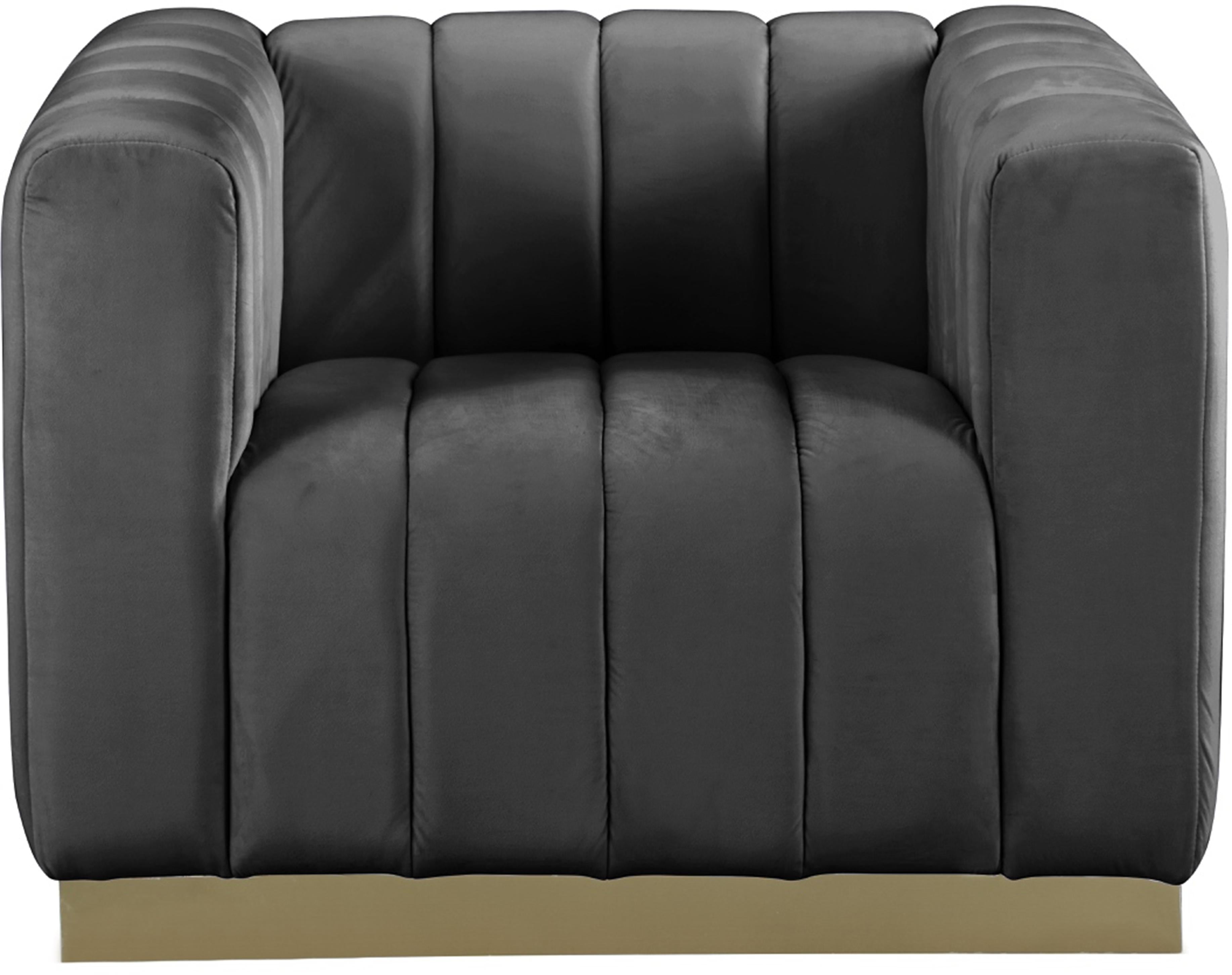 Marlon Grey Velvet Chair - Luxury Home Furniture (MI)