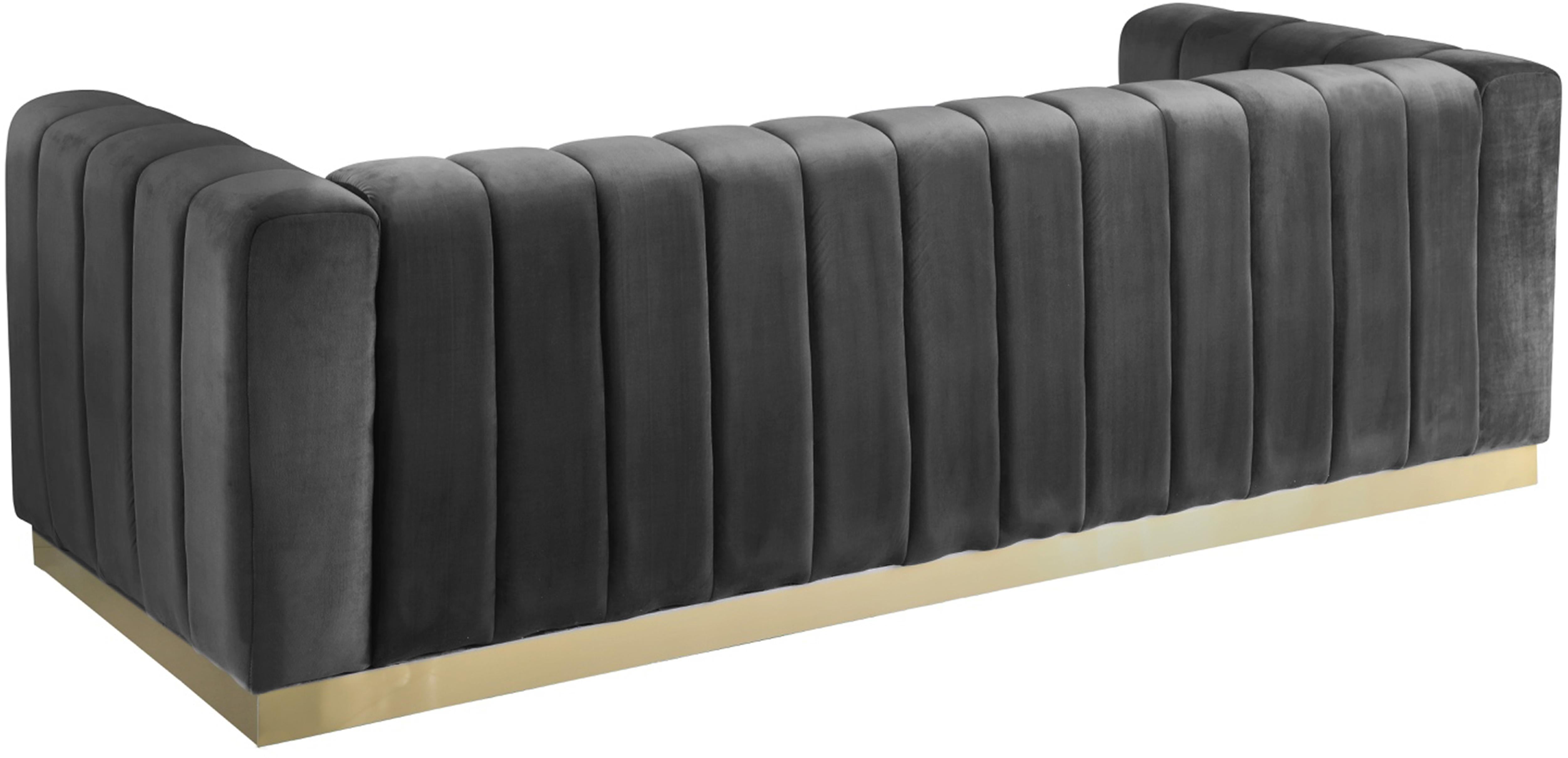 Marlon Grey Velvet Sofa - Luxury Home Furniture (MI)