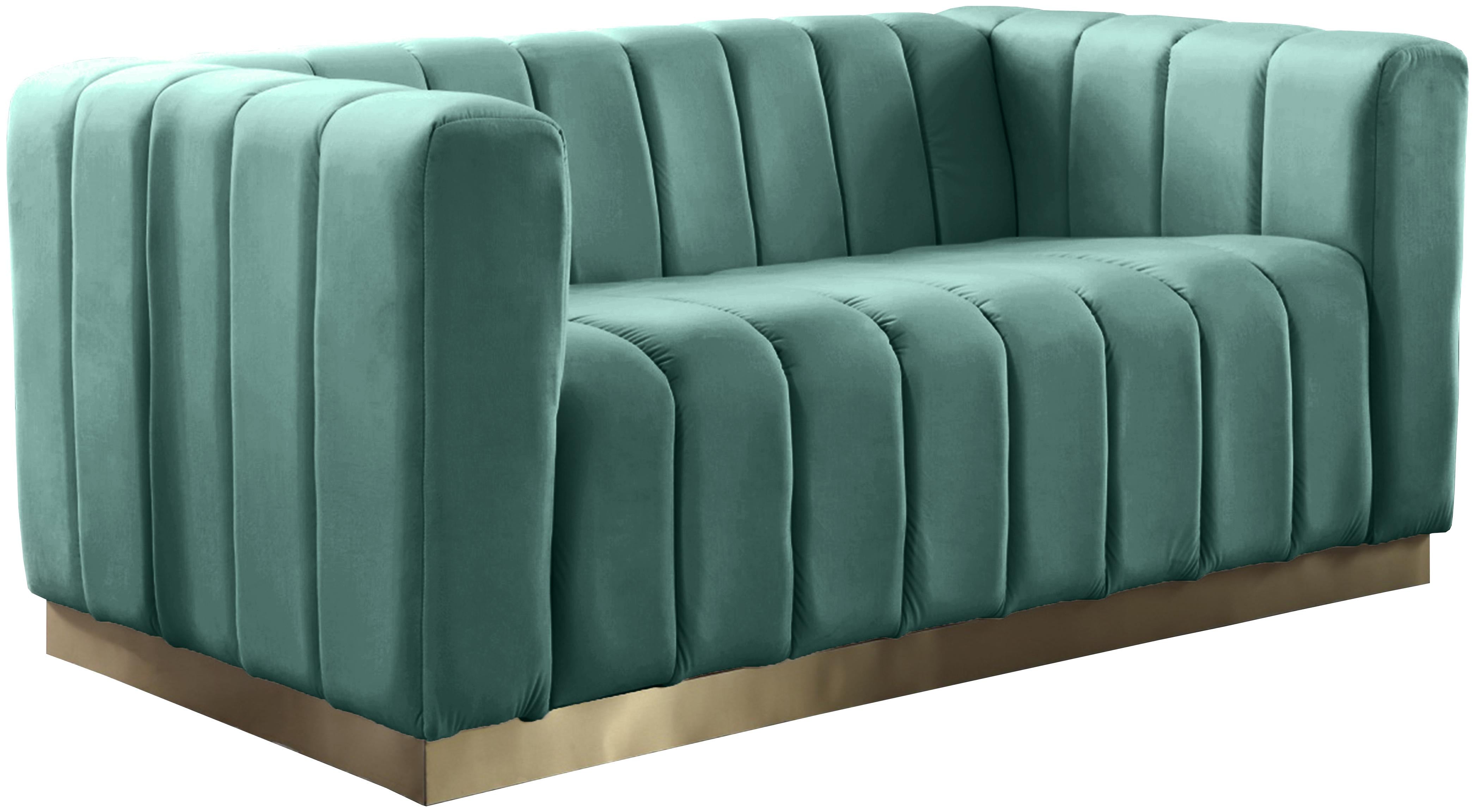 Marlon Mint Velvet Loveseat - Luxury Home Furniture (MI)
