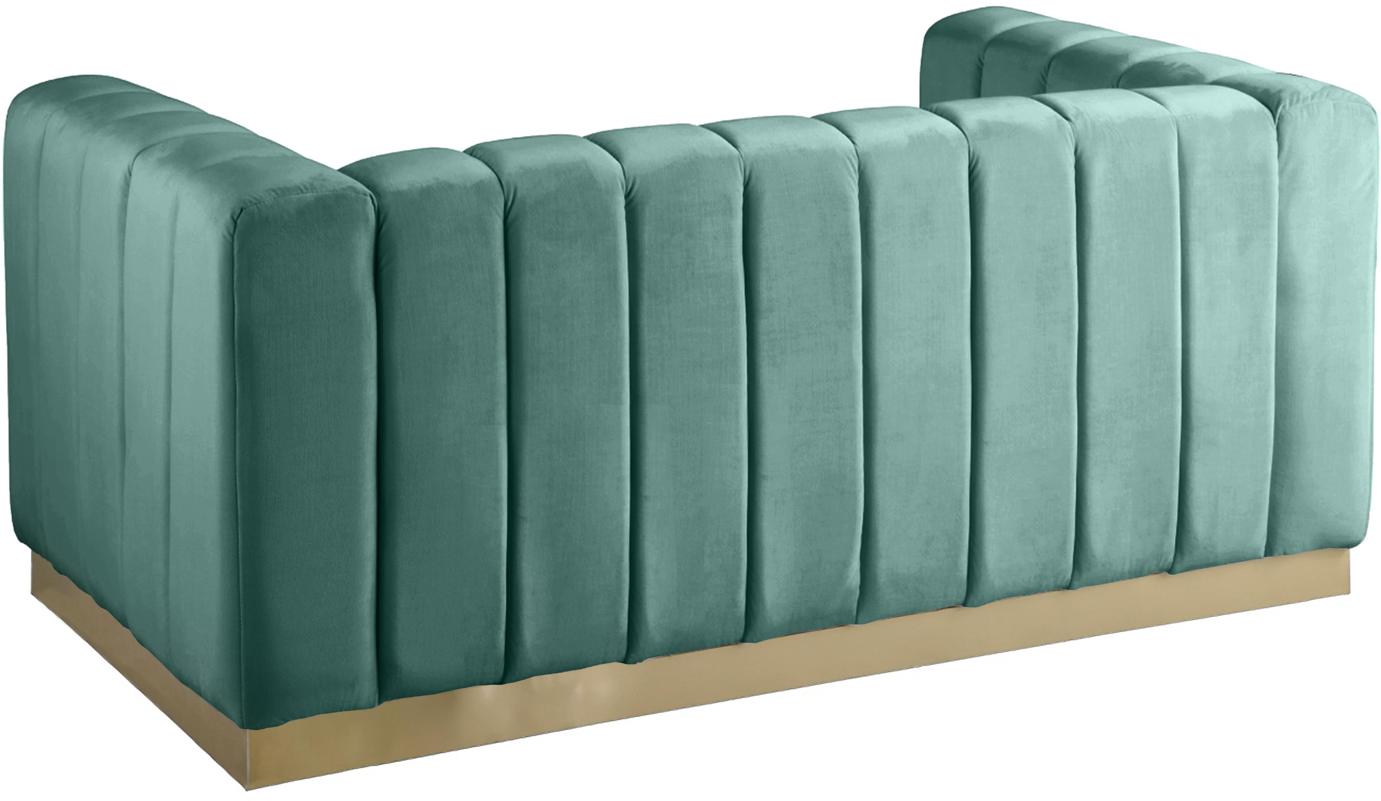 Marlon Mint Velvet Loveseat - Luxury Home Furniture (MI)