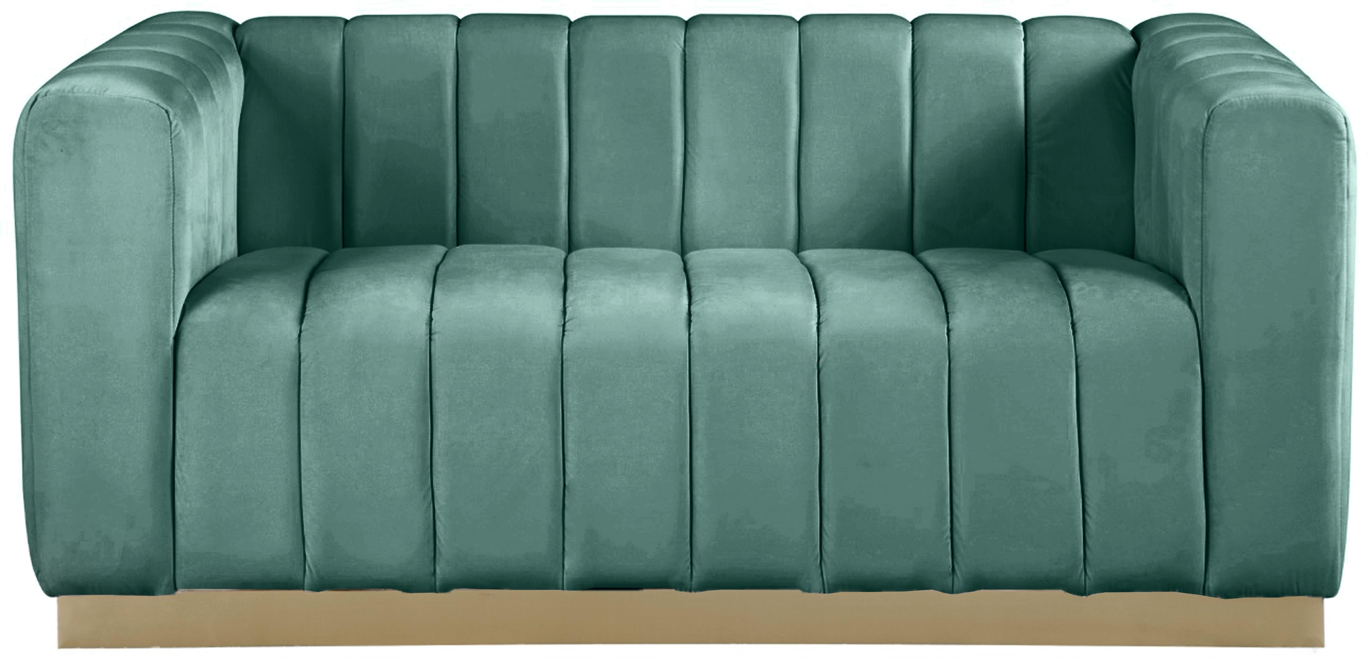Marlon Mint Velvet Loveseat - Luxury Home Furniture (MI)