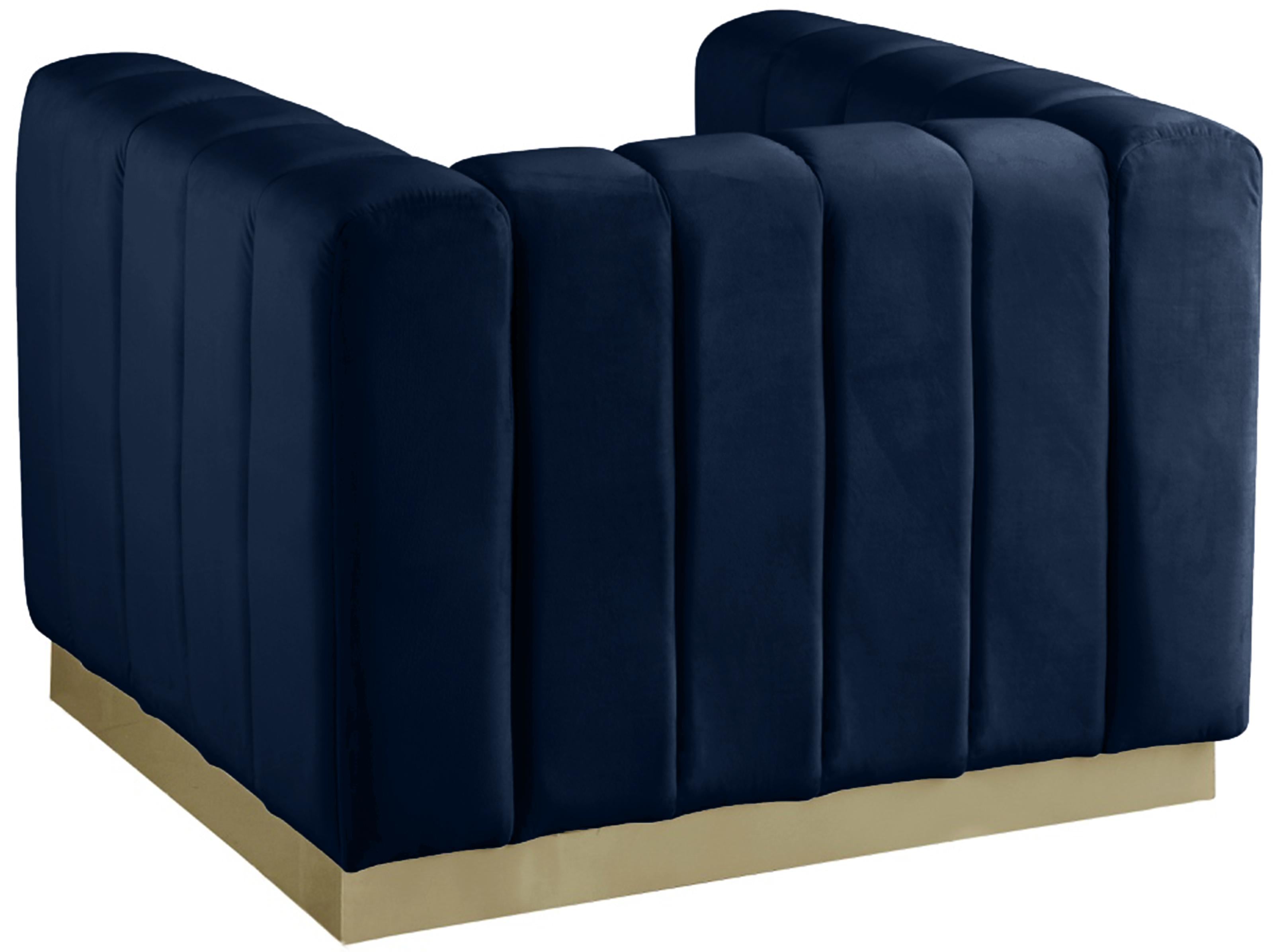 Marlon Navy Velvet Chair - Luxury Home Furniture (MI)