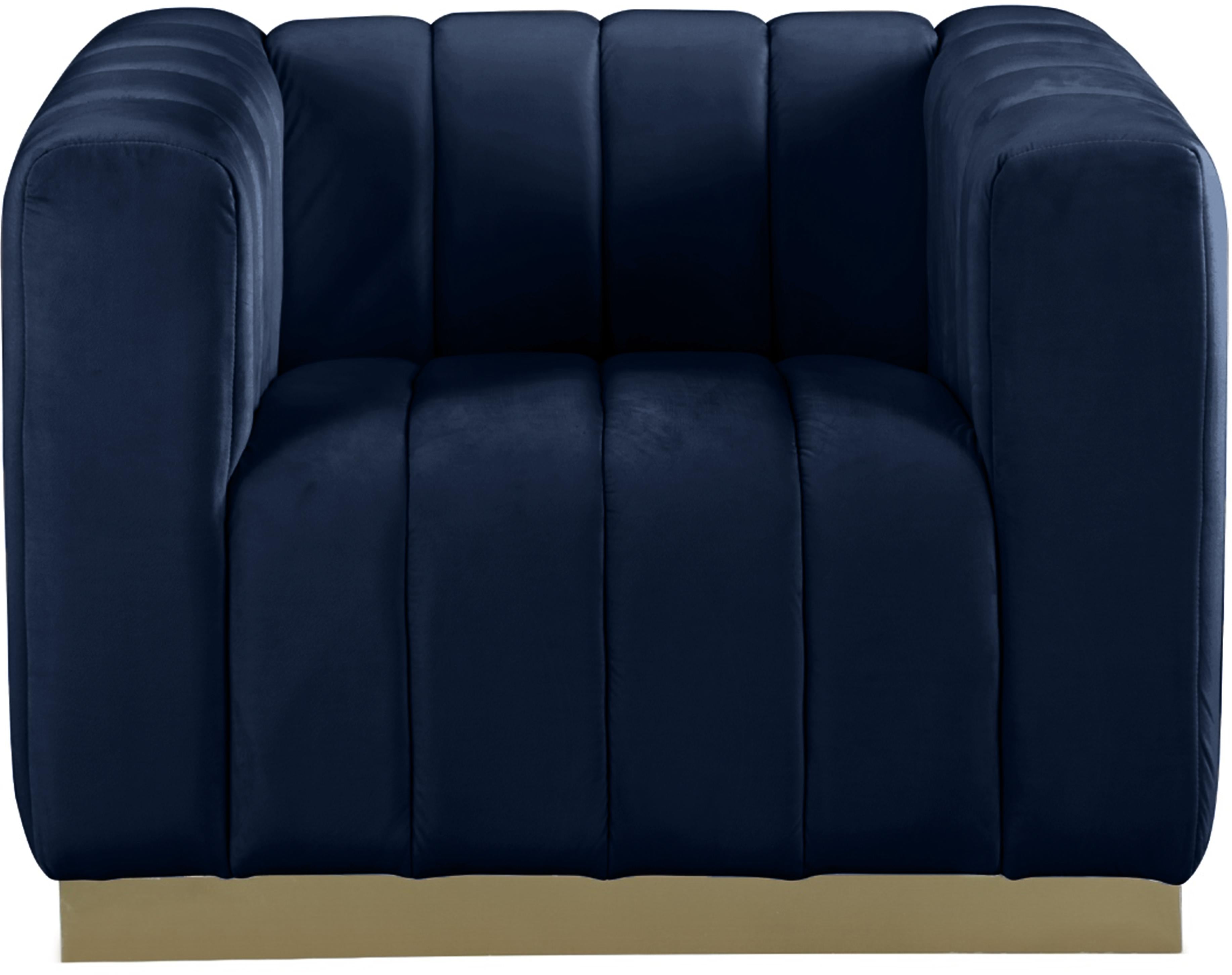 Marlon Navy Velvet Chair - Luxury Home Furniture (MI)