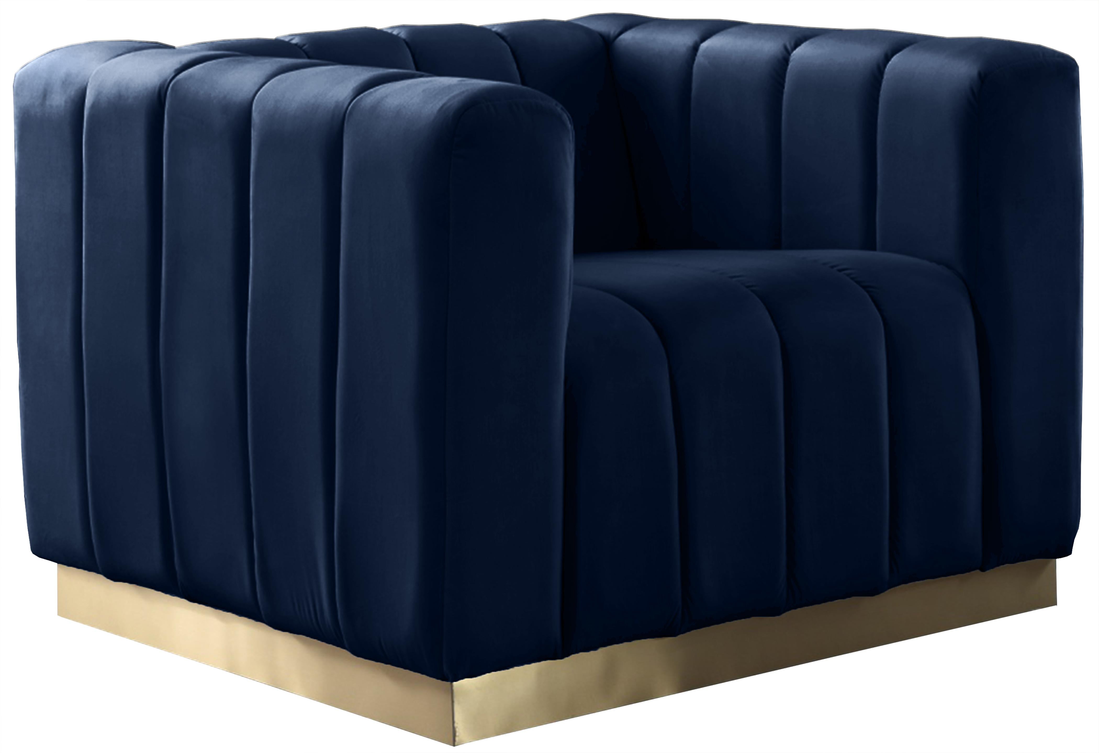 Marlon Navy Velvet Chair - Luxury Home Furniture (MI)