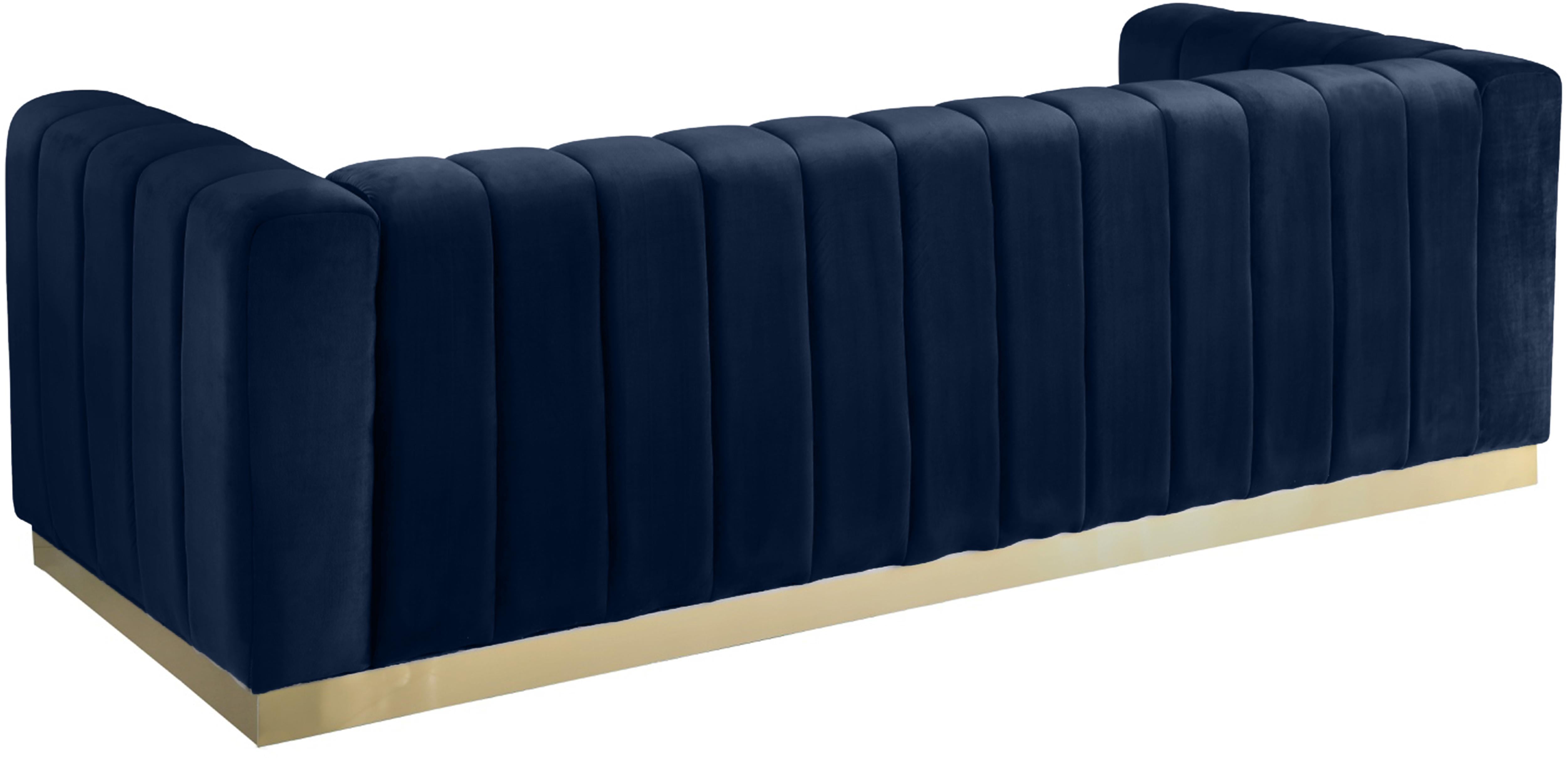 Marlon Navy Velvet Sofa - Luxury Home Furniture (MI)