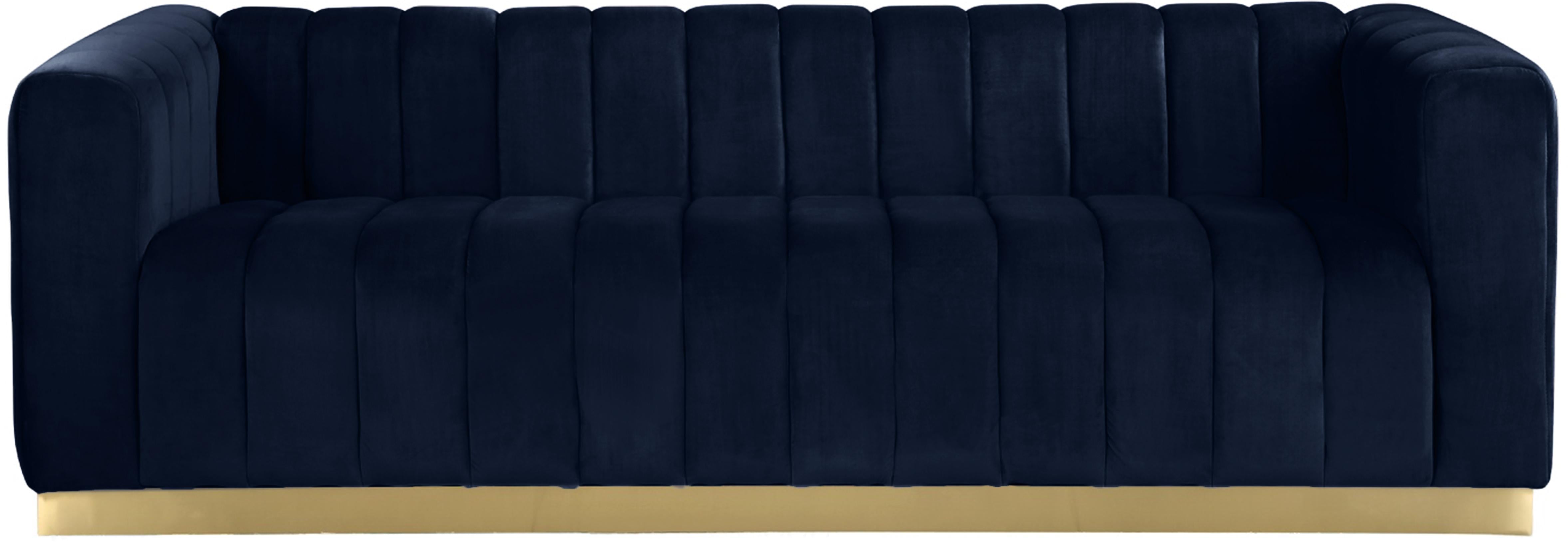 Marlon Navy Velvet Sofa - Luxury Home Furniture (MI)