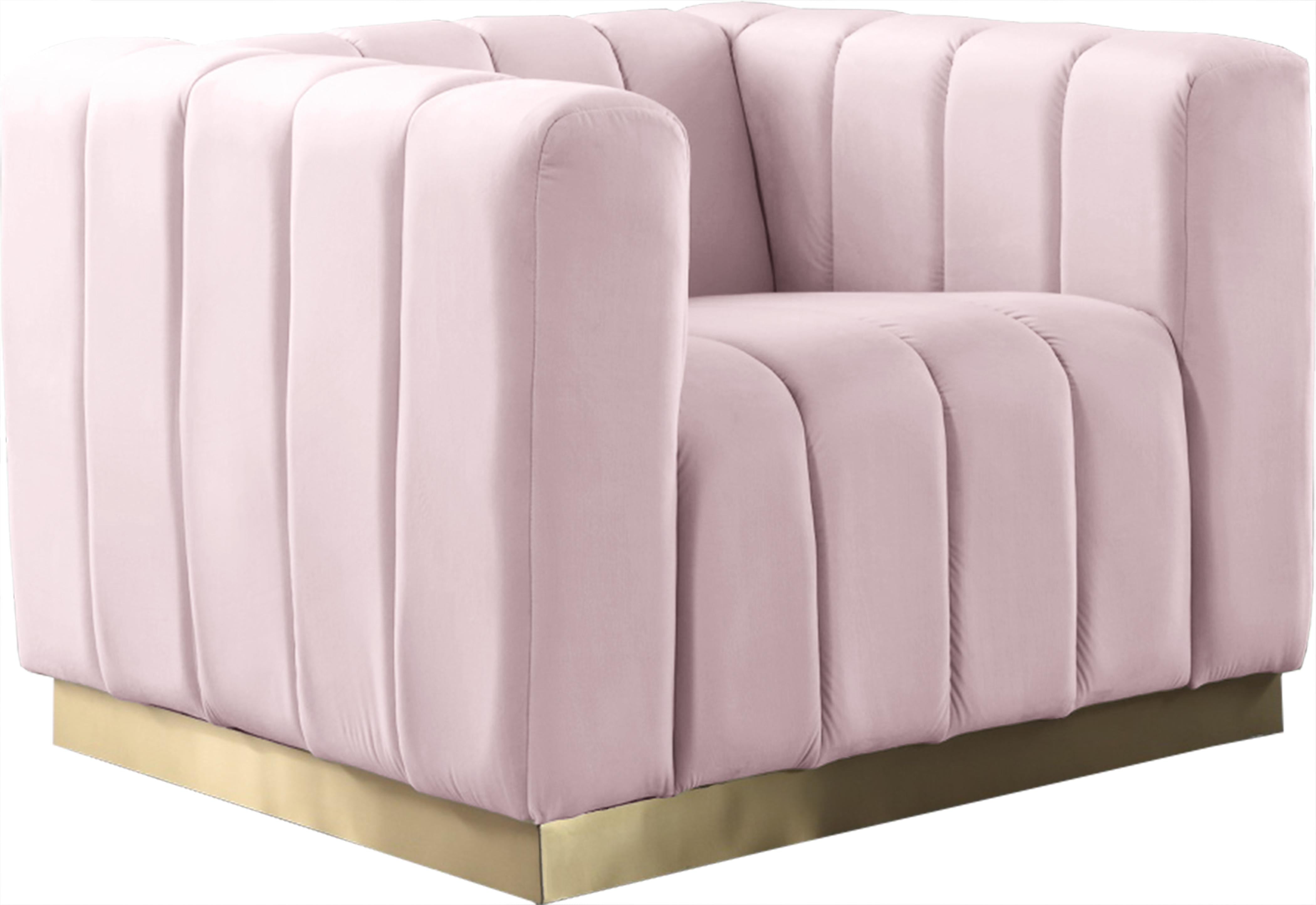 Marlon Pink Velvet Chair - Luxury Home Furniture (MI)