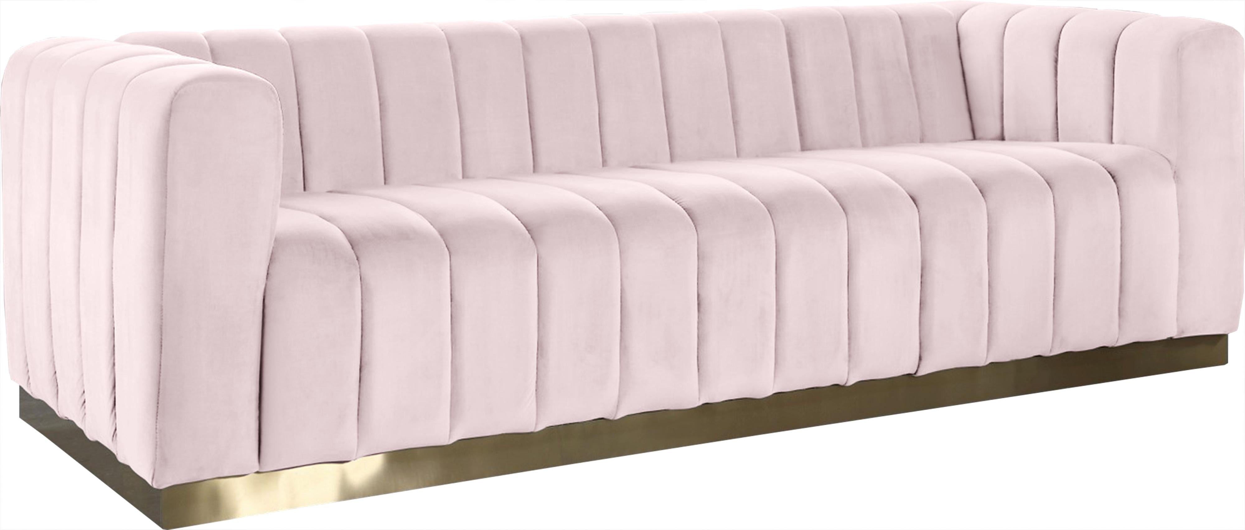 Marlon Pink Velvet Sofa - Luxury Home Furniture (MI)