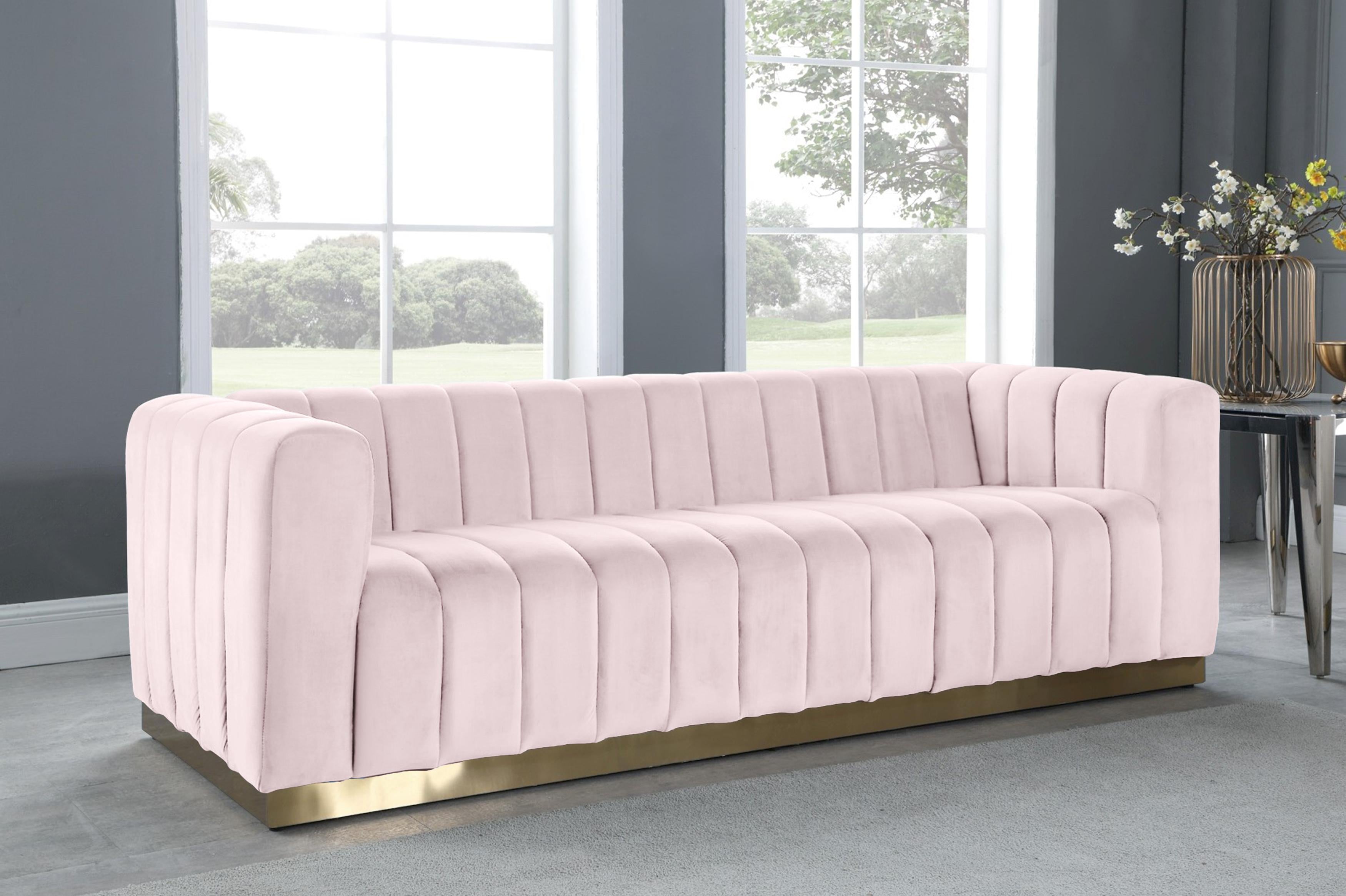 Marlon Pink Velvet Sofa - Luxury Home Furniture (MI)
