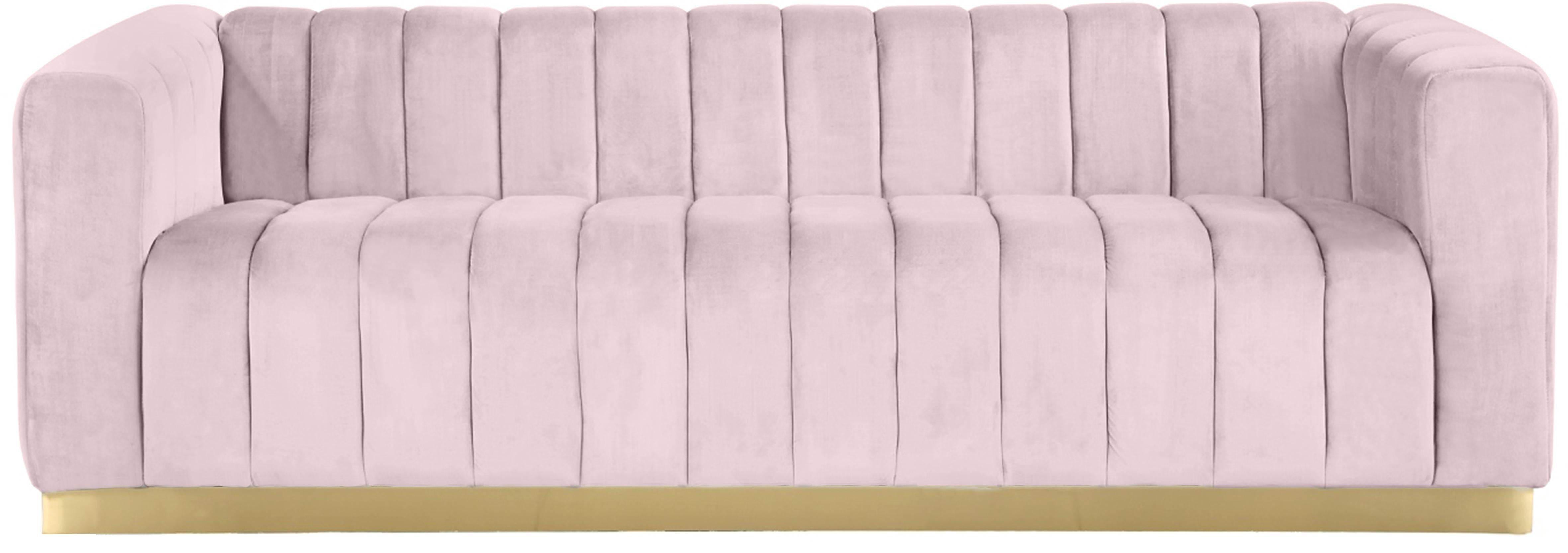 Marlon Pink Velvet Sofa - Luxury Home Furniture (MI)