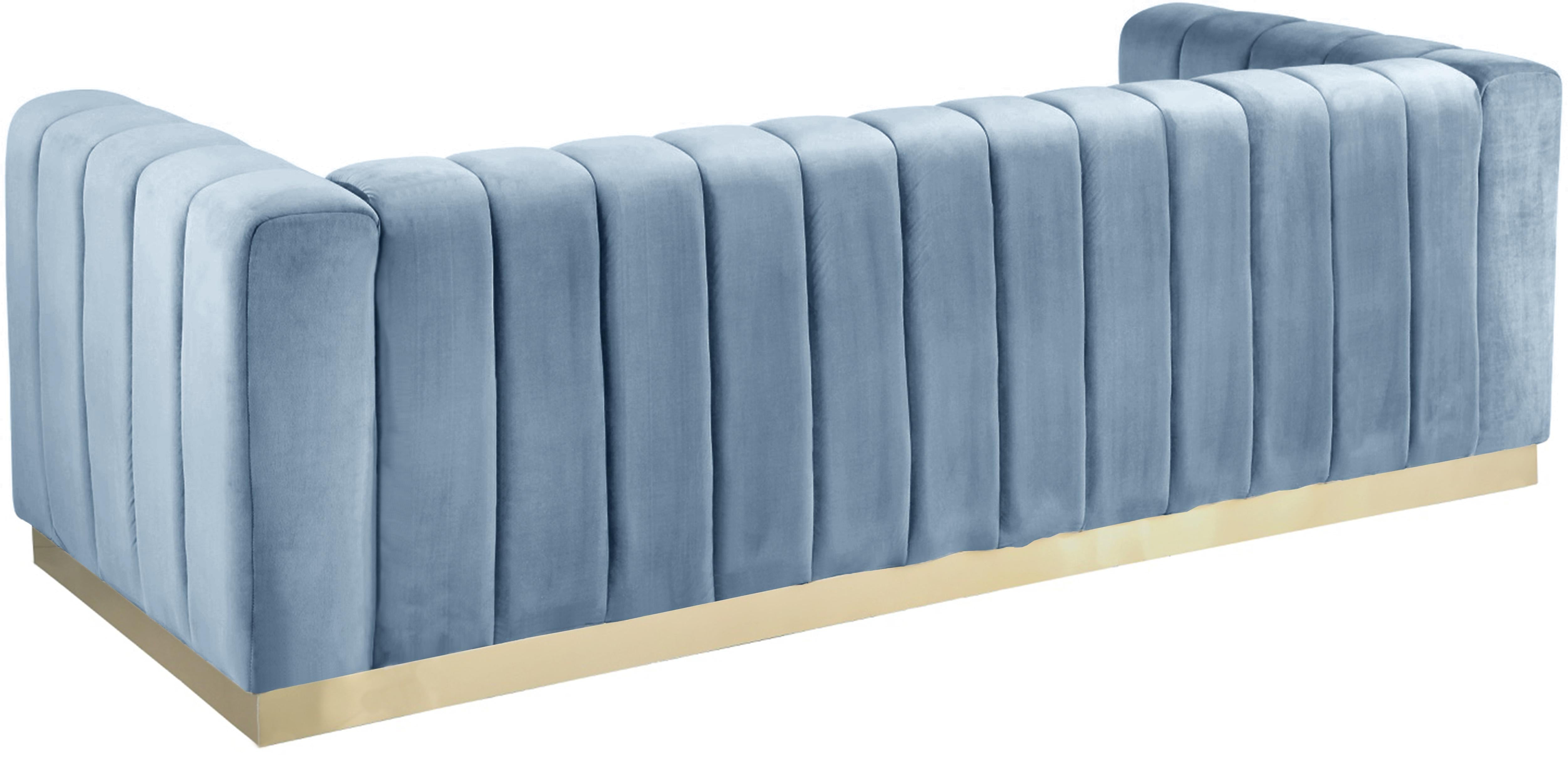 Marlon Sky Blue Velvet Sofa - Luxury Home Furniture (MI)