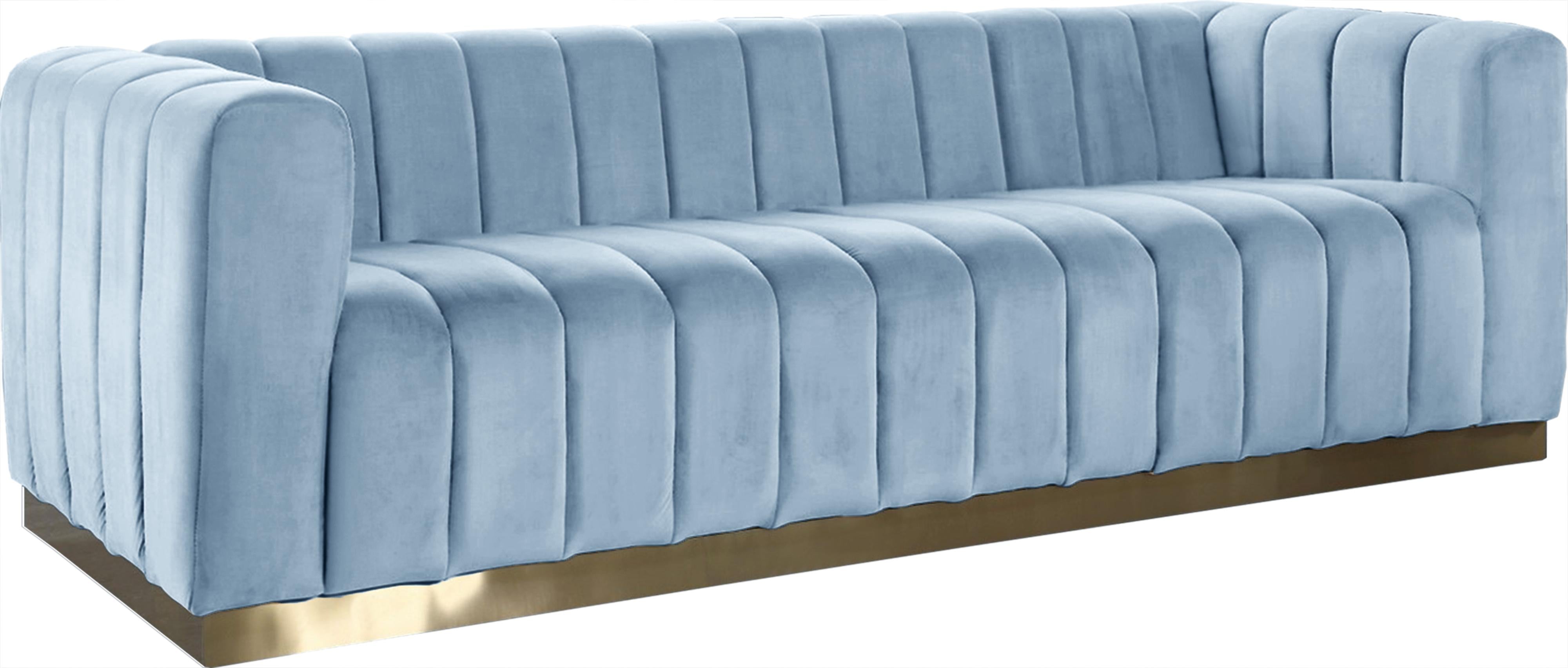 Marlon Sky Blue Velvet Sofa - Luxury Home Furniture (MI)