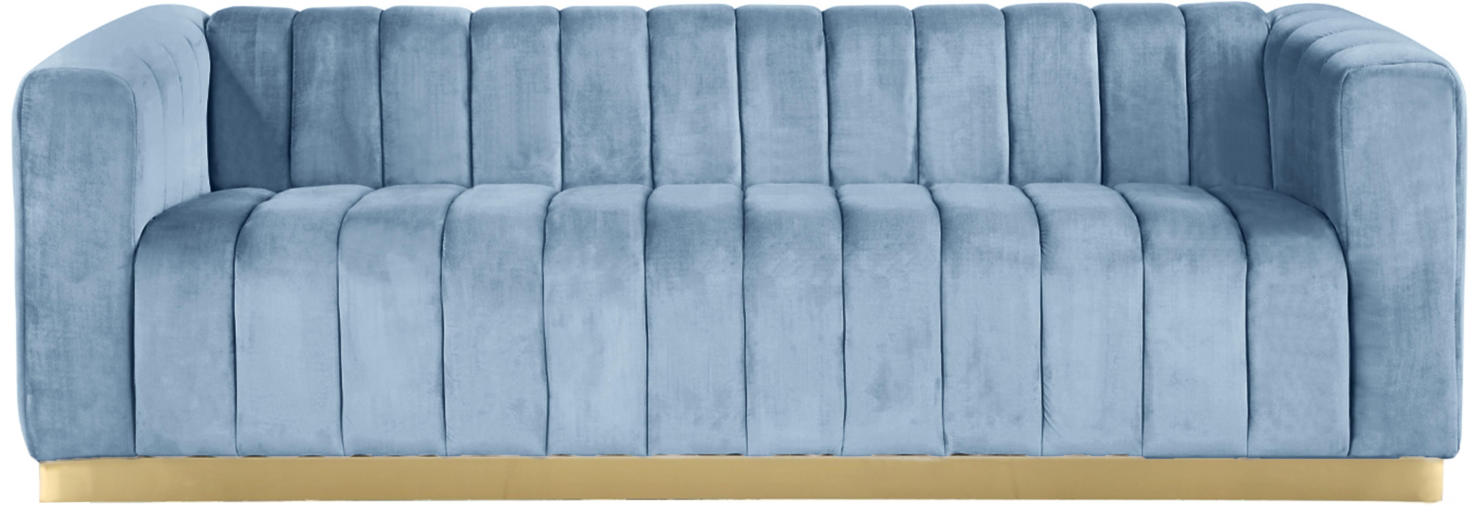 Marlon Sky Blue Velvet Sofa - Luxury Home Furniture (MI)