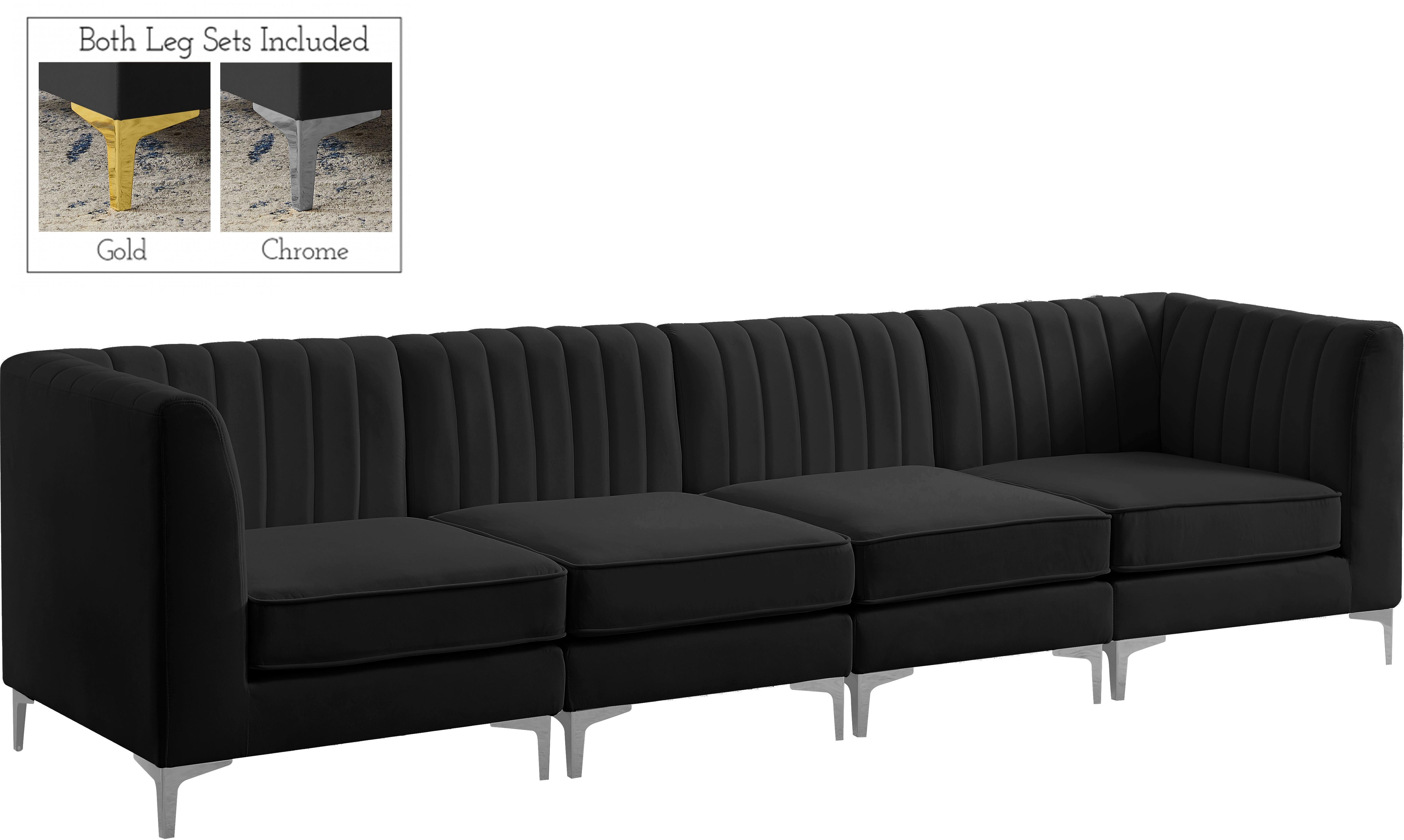Alina Black Velvet Modular Sofa - Luxury Home Furniture (MI)