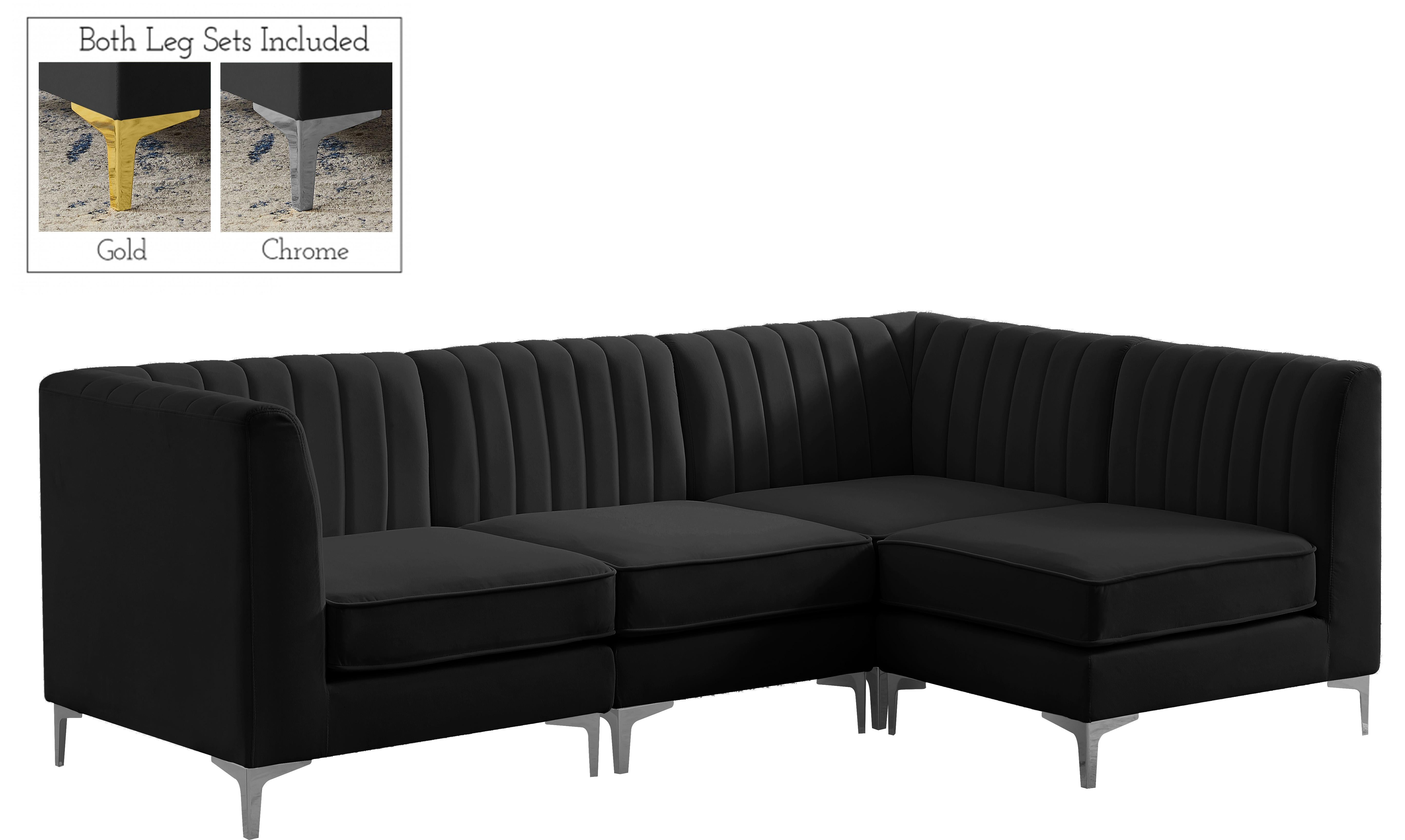 Alina Black Velvet Modular Sectional - Luxury Home Furniture (MI)