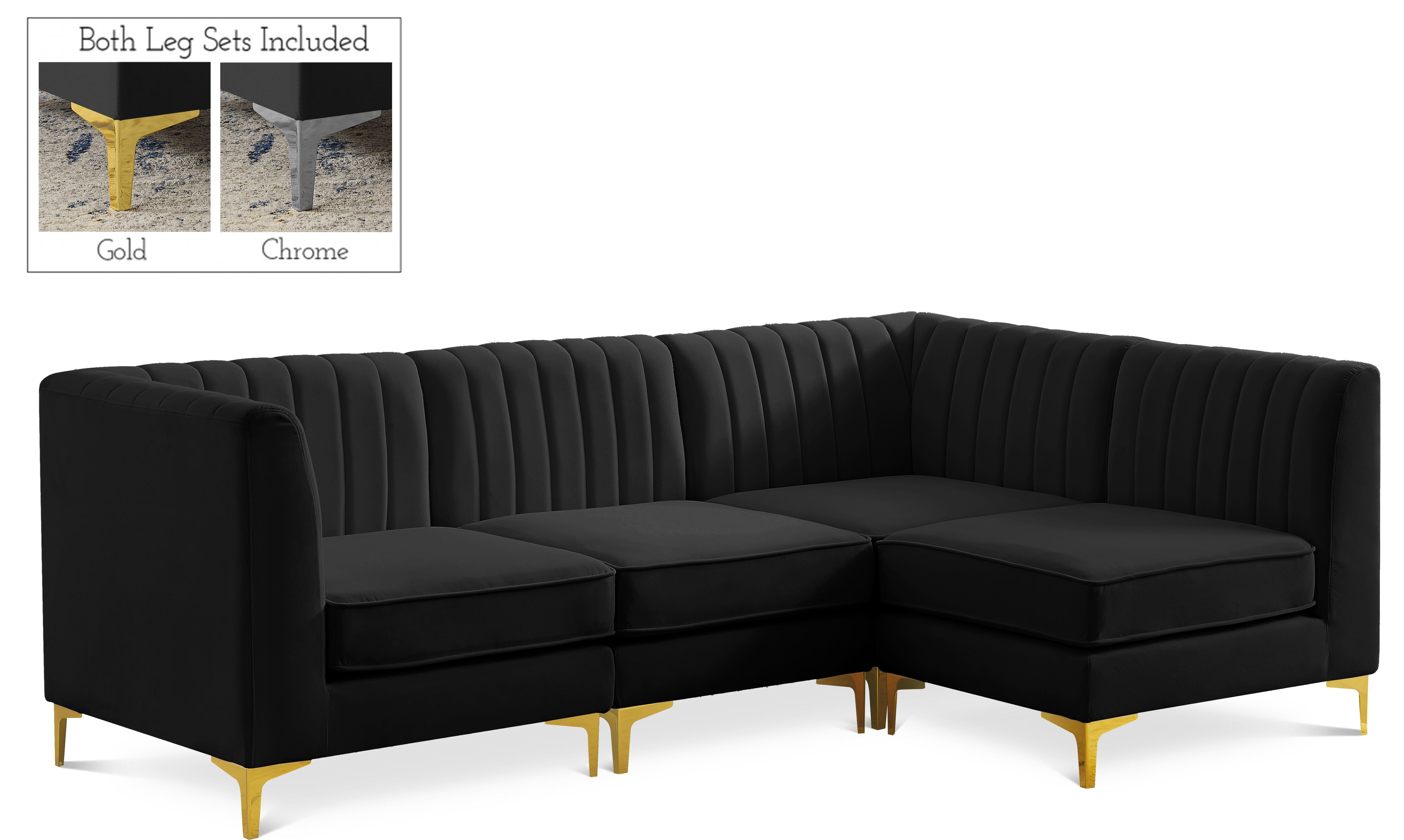 Alina Black Velvet Modular Sectional - Luxury Home Furniture (MI)
