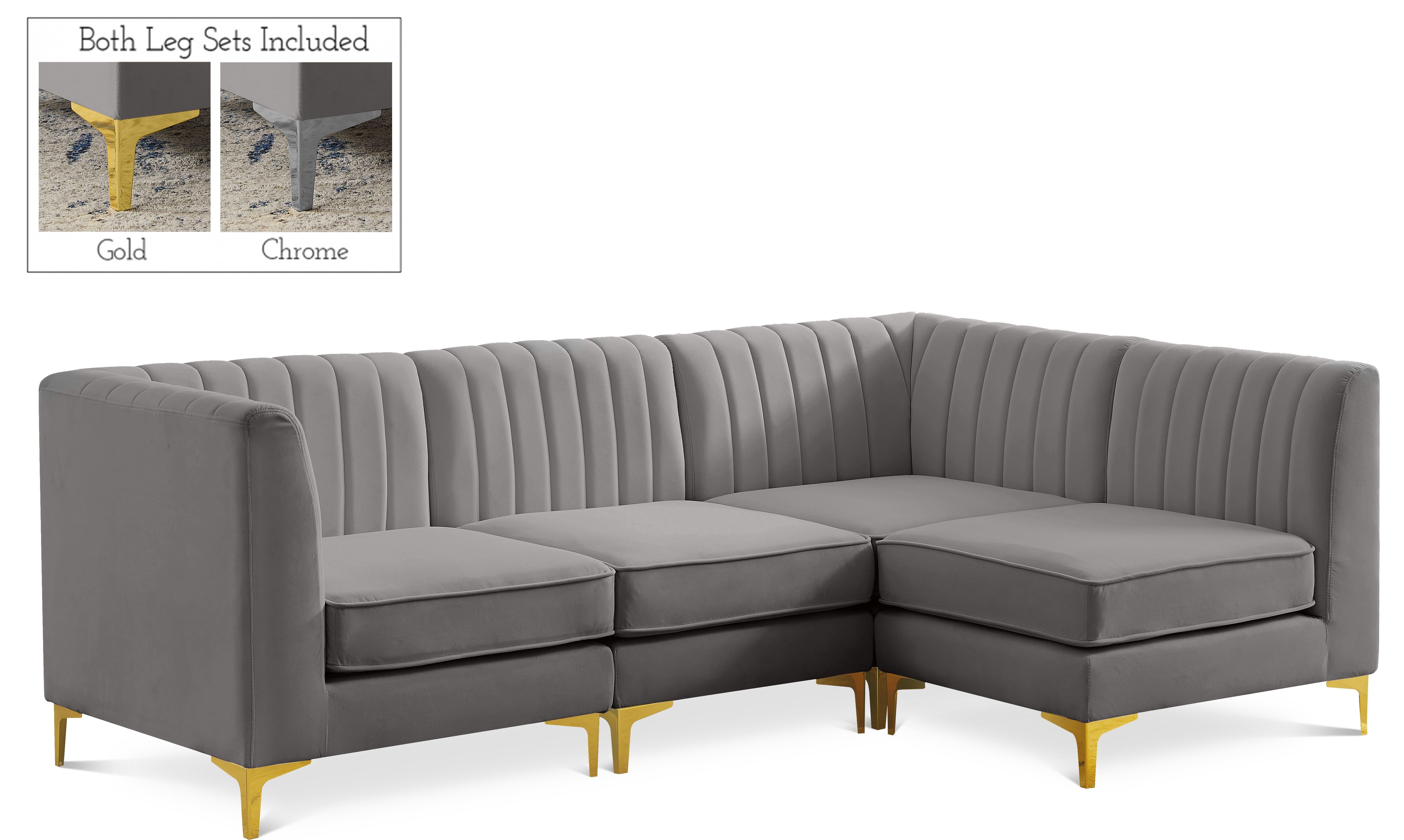 Alina Grey Velvet Modular Sectional - Luxury Home Furniture (MI)