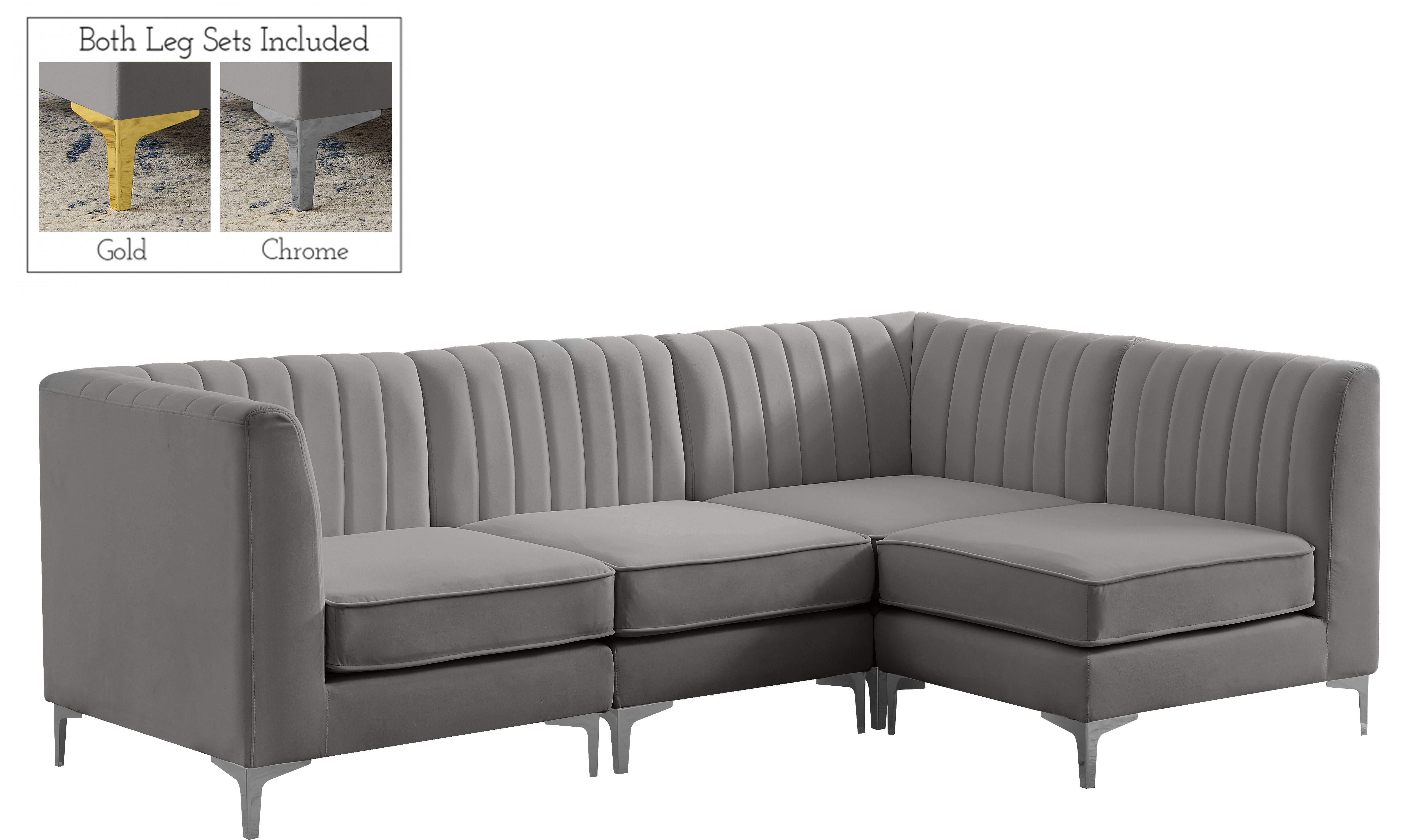 Alina Grey Velvet Modular Sectional - Luxury Home Furniture (MI)