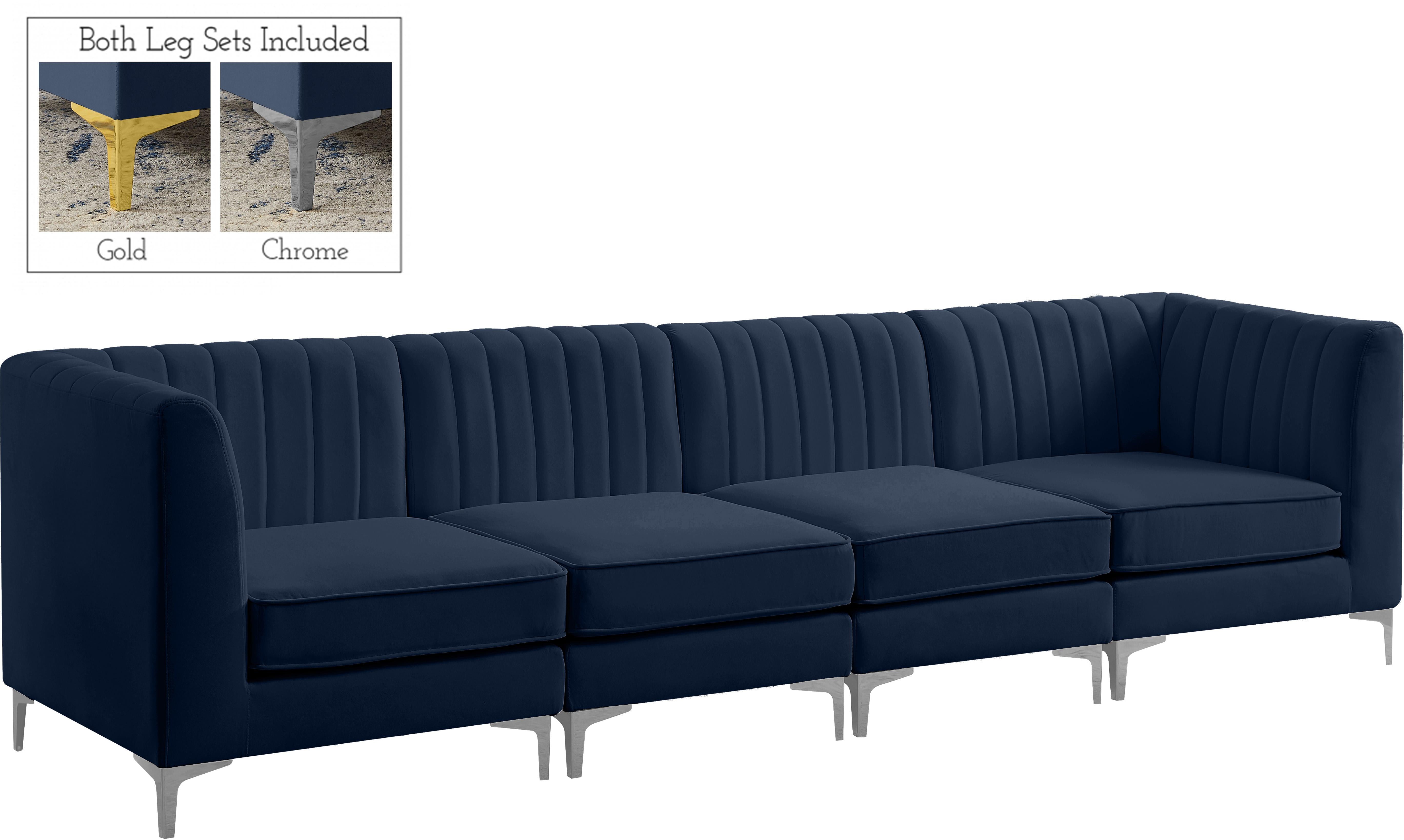 Alina Navy Velvet Modular Sofa - Luxury Home Furniture (MI)