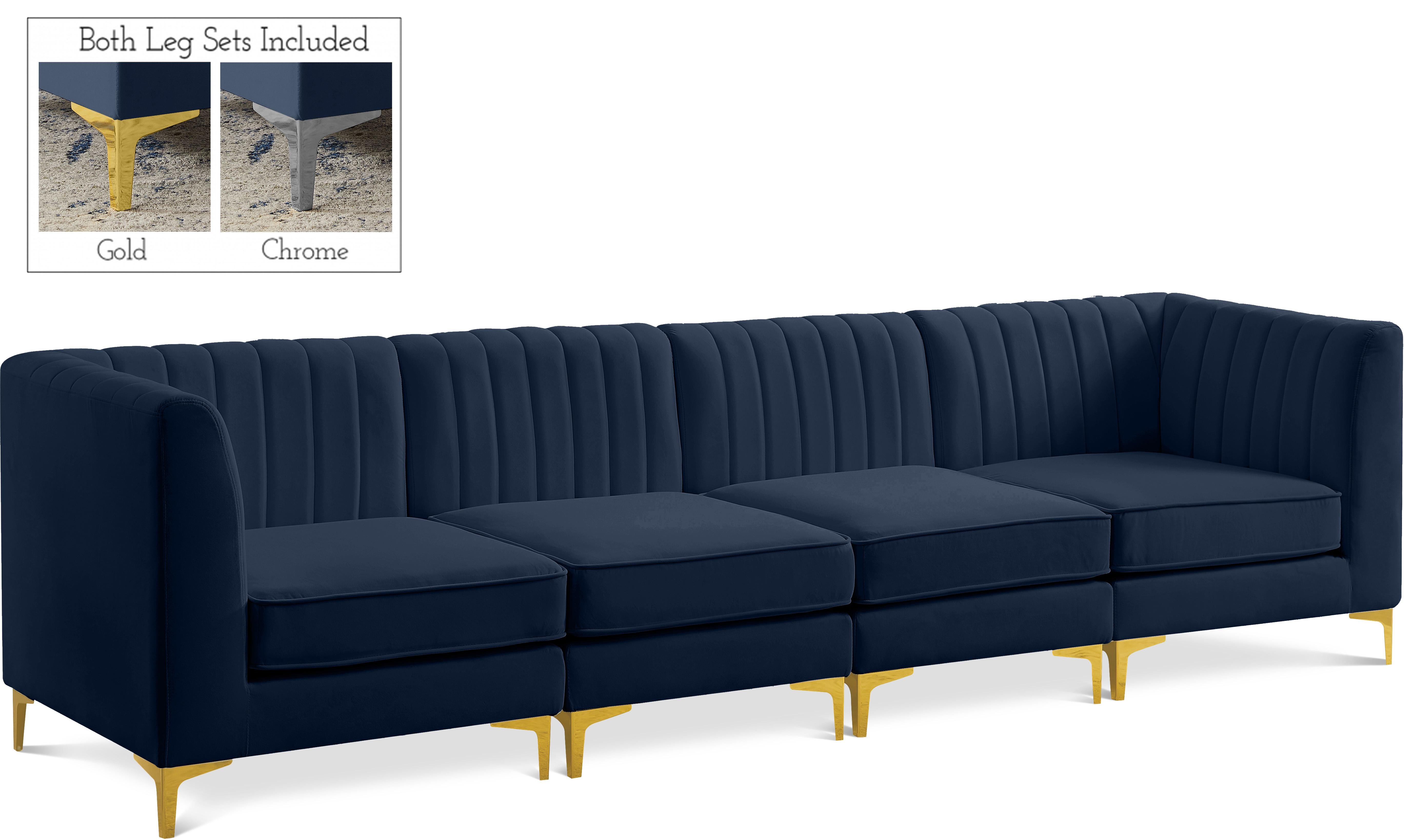 Alina Navy Velvet Modular Sofa - Luxury Home Furniture (MI)